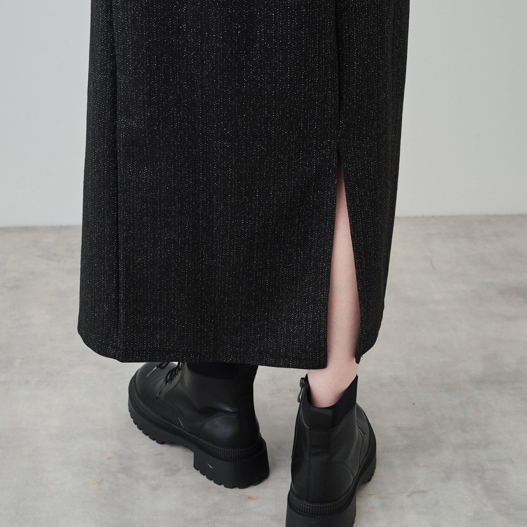 SHOO･LA･RUE「【S-LL】さりげないラメが上品 やわらかナロースカート」|スカート|