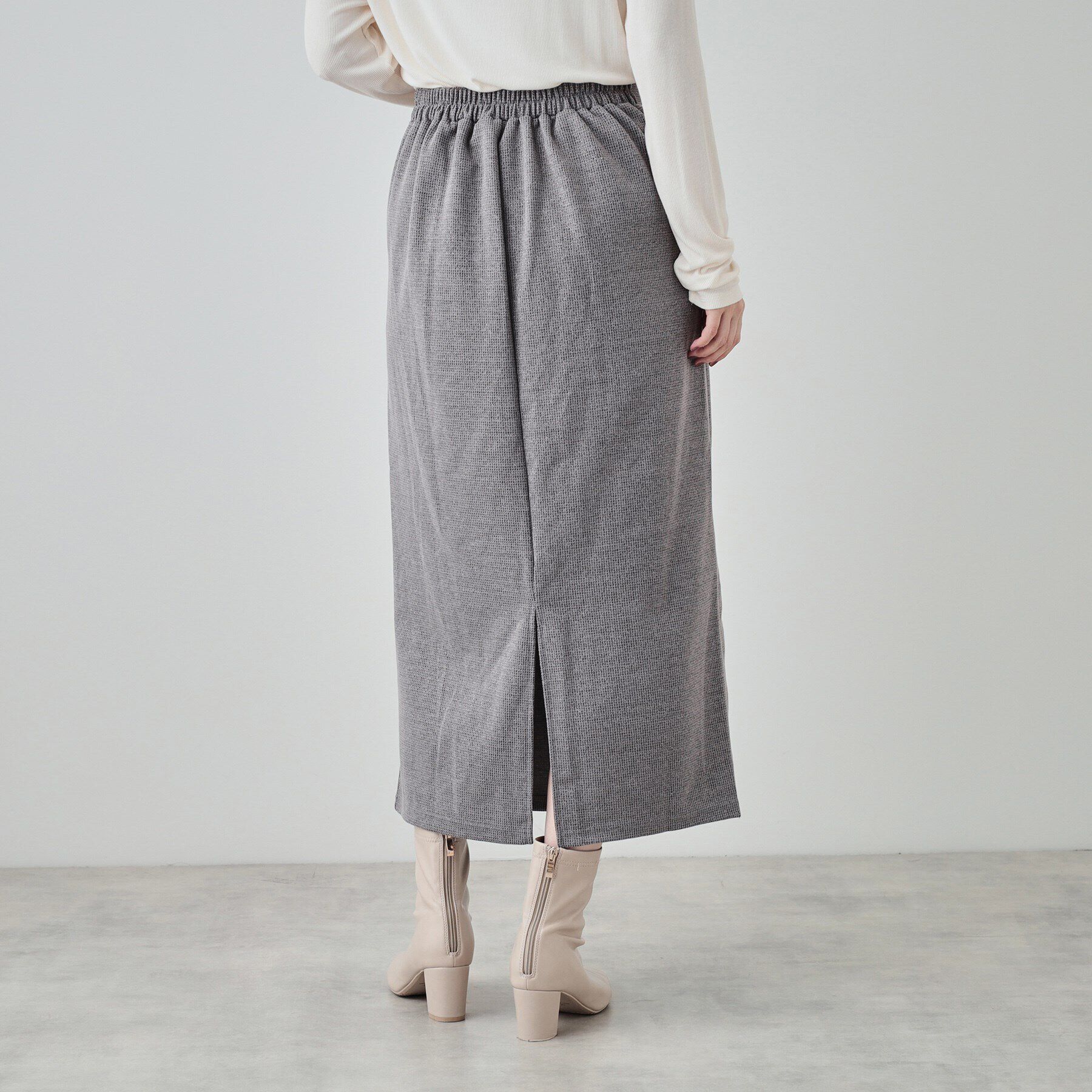 SHOO･LA･RUE「【S-LL】さりげないラメが上品 やわらかナロースカート」|スカート|