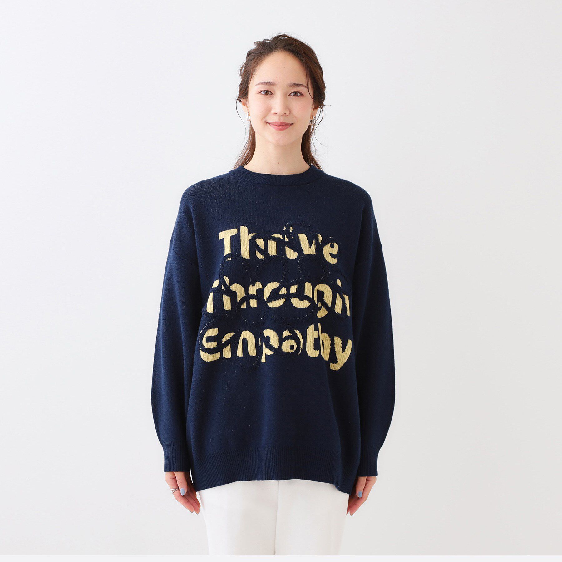 SHOO･LA･RUE「お花&times;ロゴ ゆるシルエットニット」|ニット・セーター|