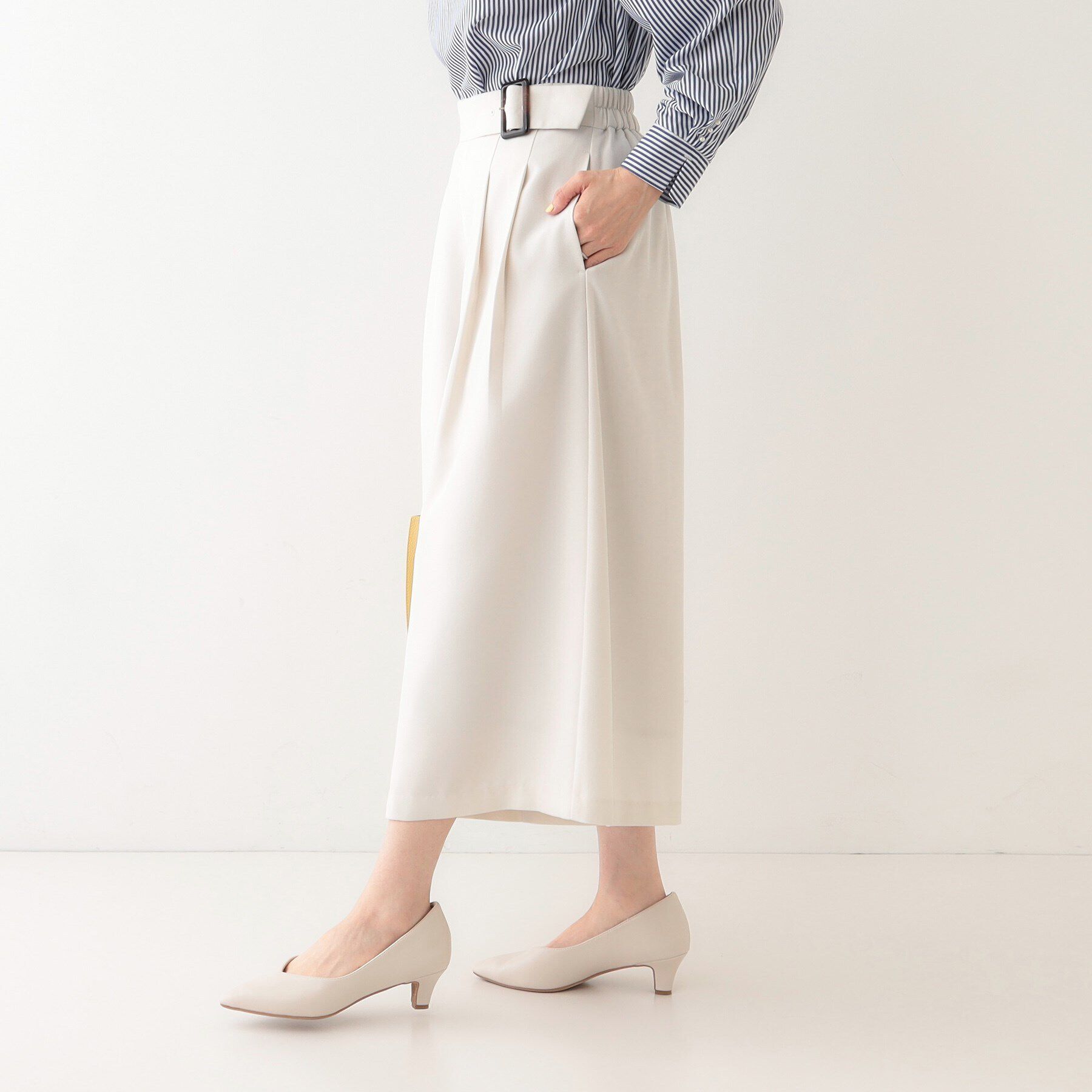 SHOO･LA･RUE「【S-LL/体型カバー】オンオフ兼用 ベルト風ガウチョパンツ」|その他|