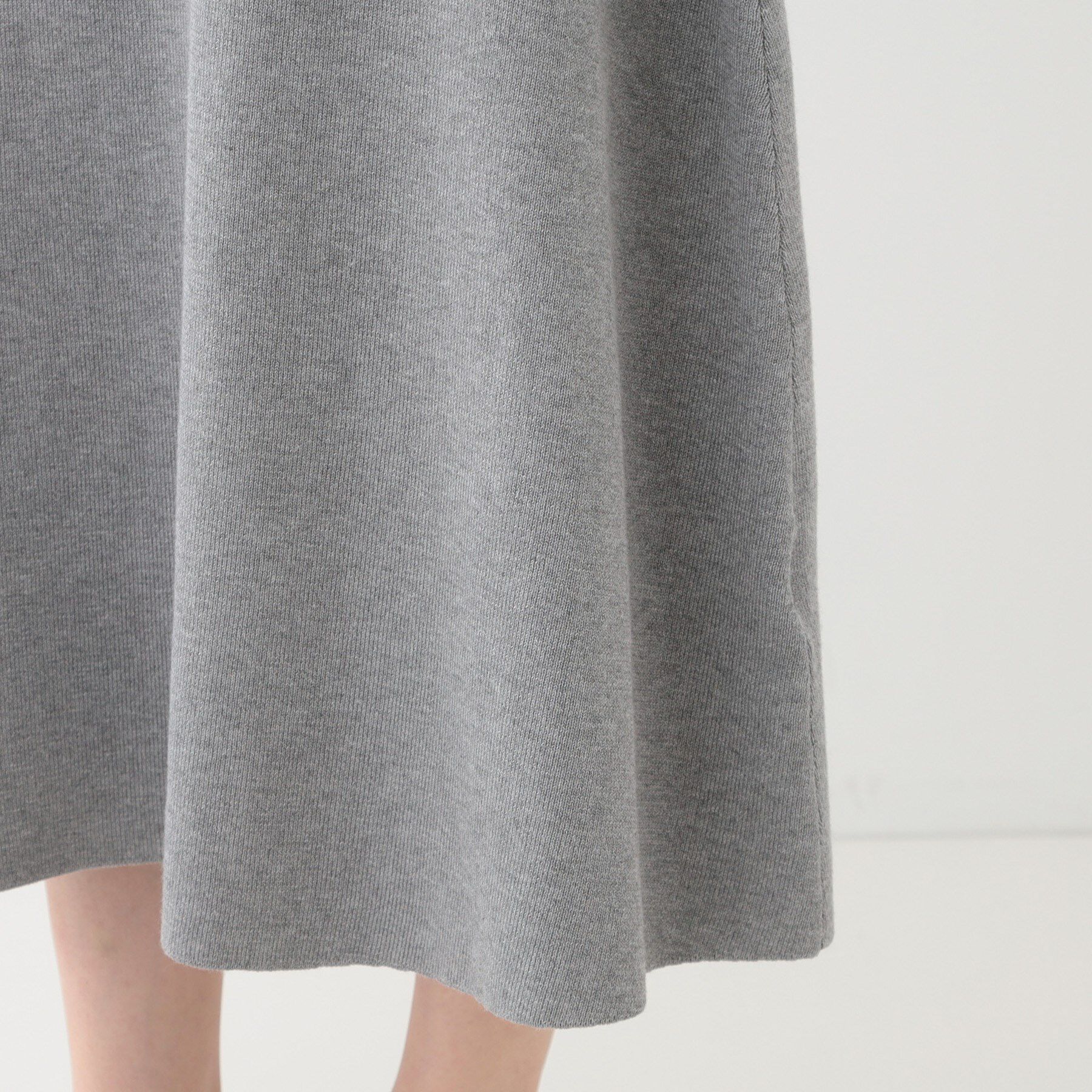 SHOO･LA･RUE「【セットアップ可/S-LL】大人上品に揺れる ニットフレアスカート」|スカート|