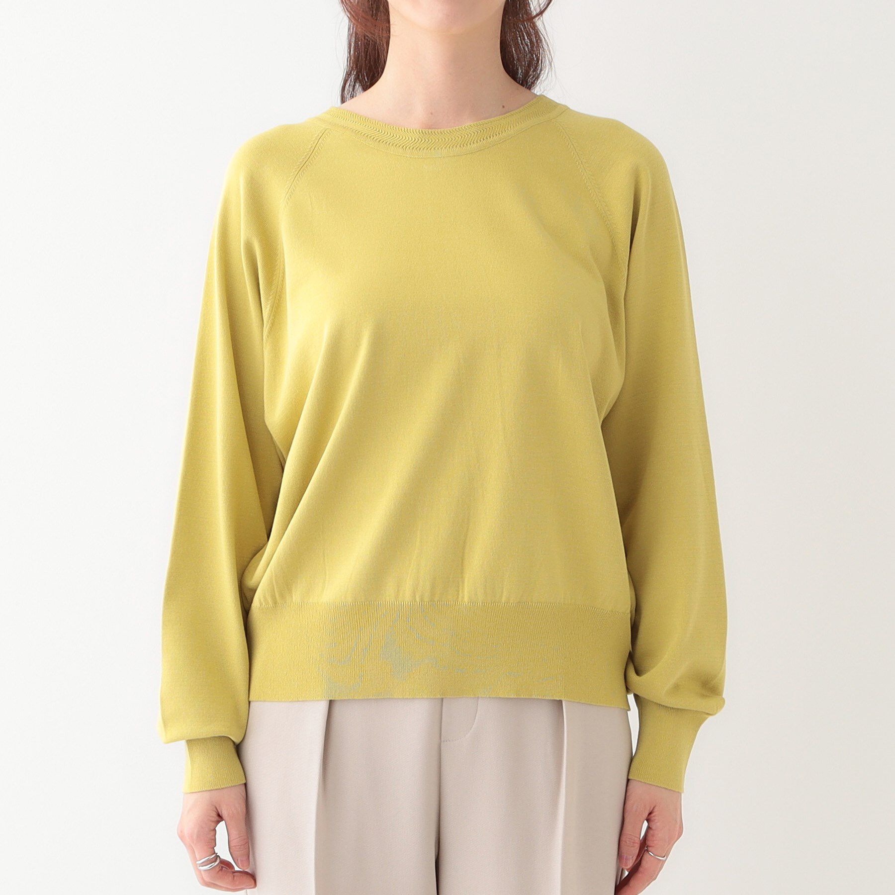 SHOO･LA･RUE「【洗える/S-LL/前後2WAY】クルーネックニットカーディガン」|カーディガン|