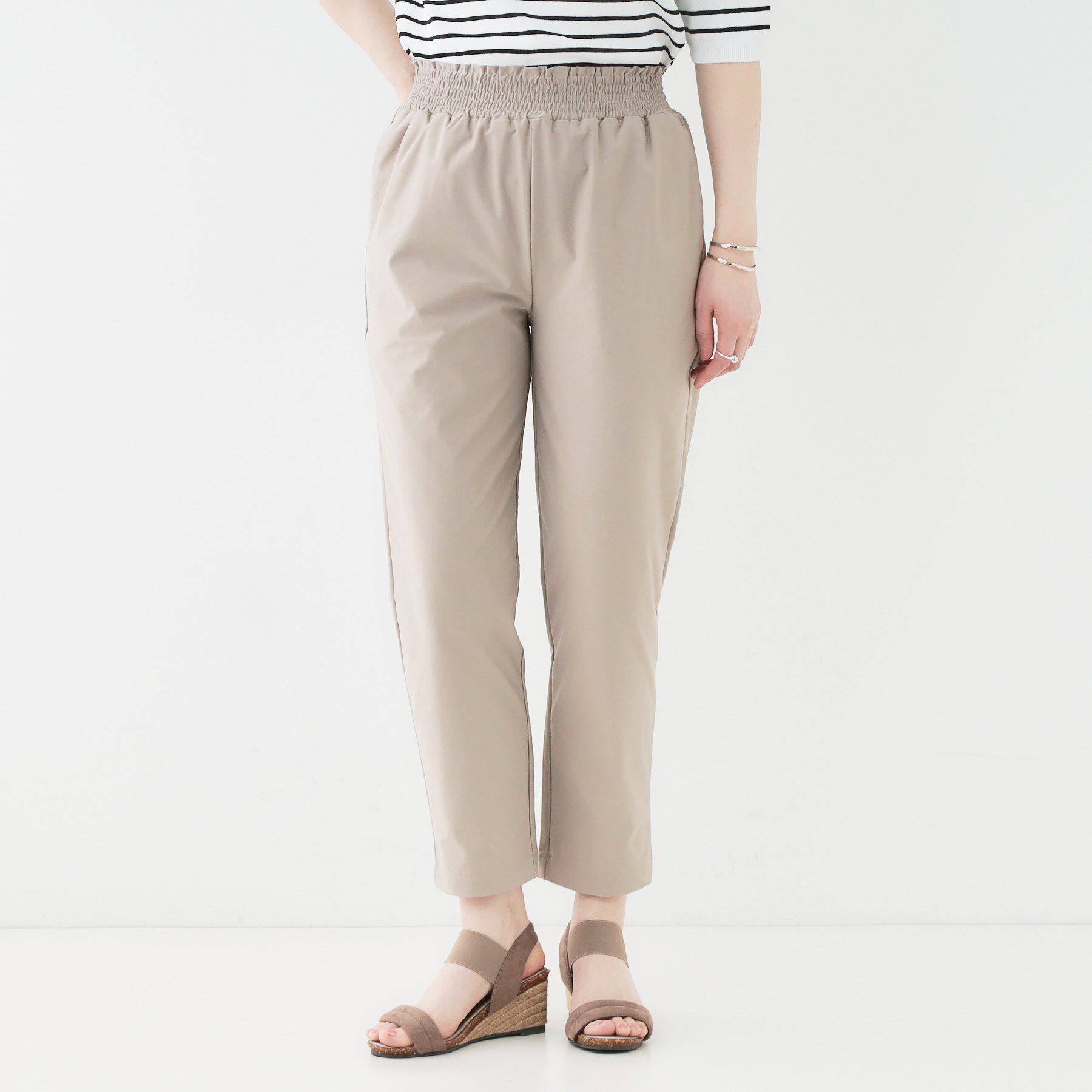 SHOO･LA･RUE「【洗える/S-LL/ひんやり】さらっとしたタッチが癖になる ストレッチテーパードパンツ」|その他|