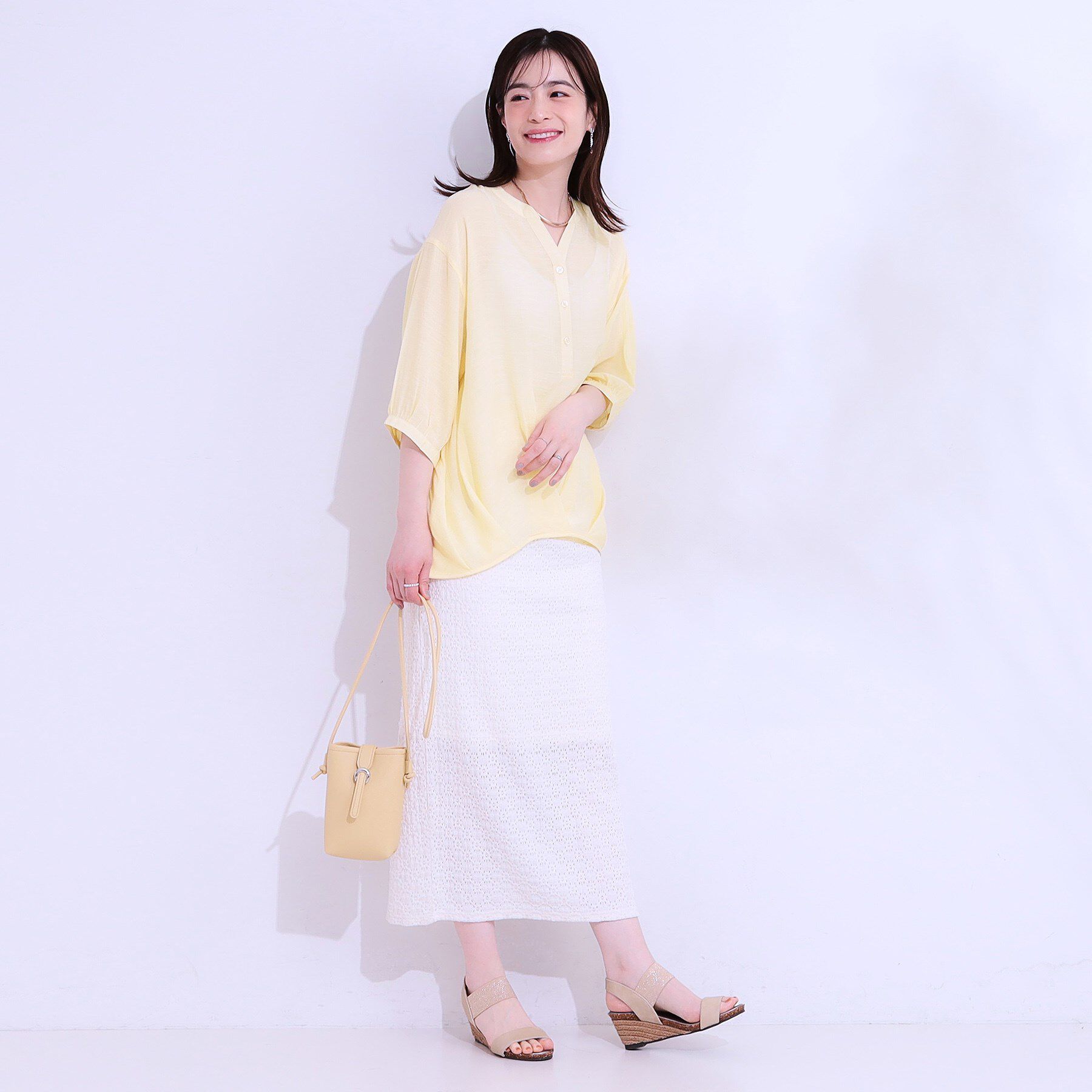 SHOO･LA･RUE「【S-LL】インせず腰回りすっきり フロントタックブラウス」|シャツ・ブラウス|