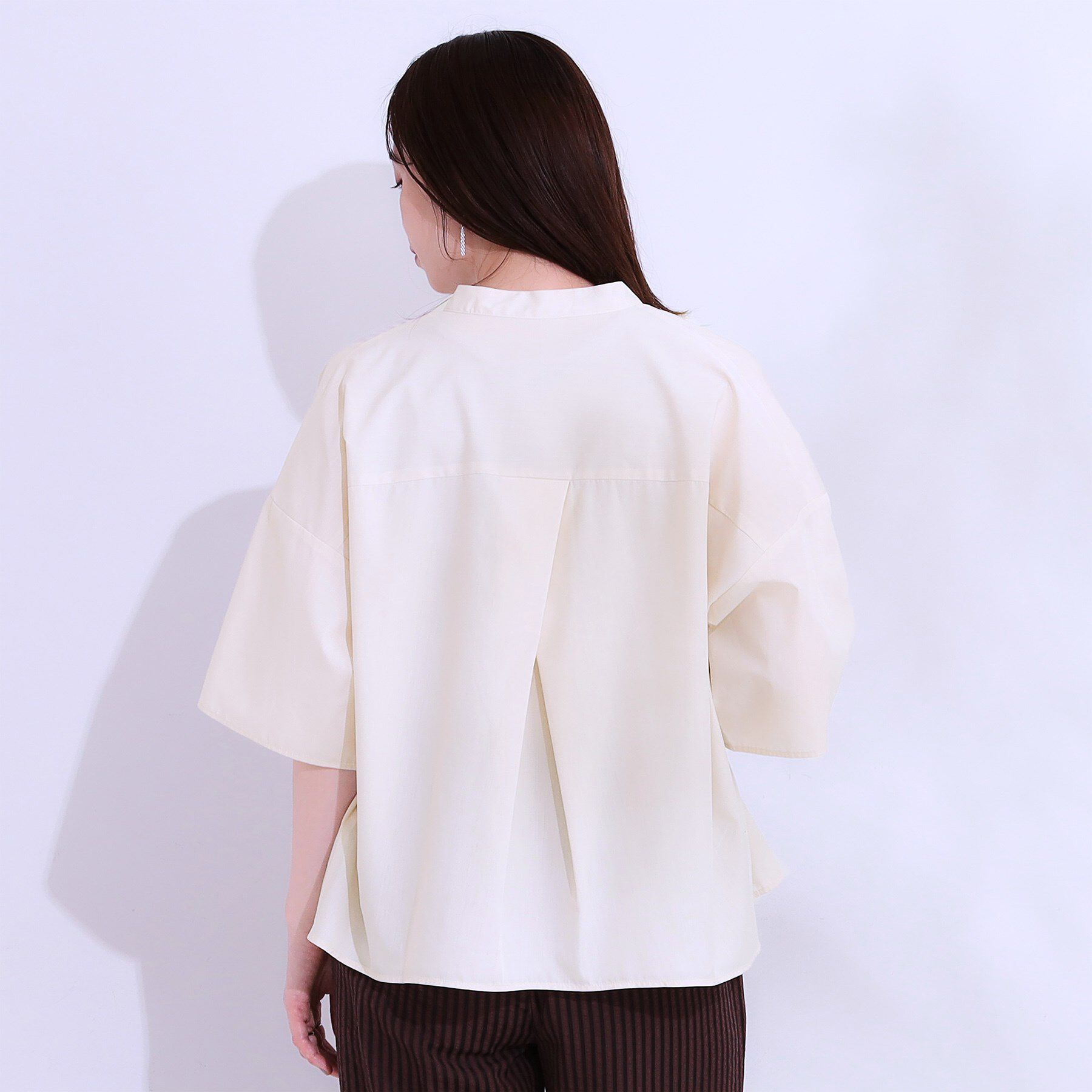 SHOO･LA･RUE「【洗える/5分袖】インせず着られるショートシャツ」|シャツ・ブラウス|