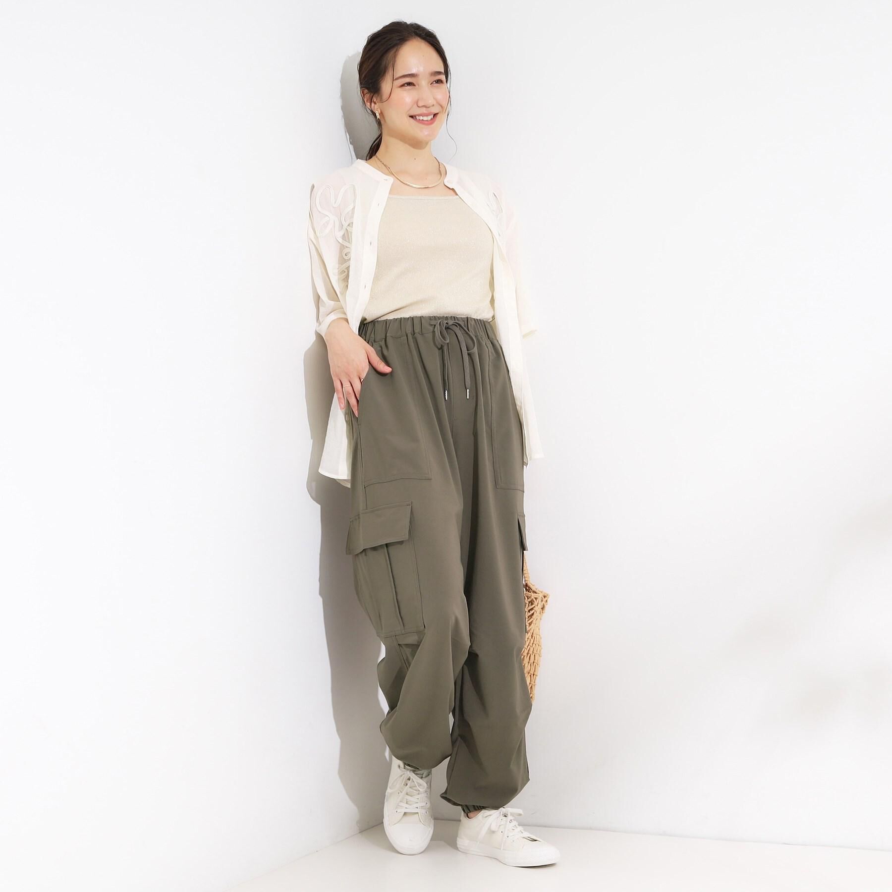 SHOO･LA･RUE「【S-LL】デコルテラインをきれいに魅せる ラメテレコタンクトップ」|キャミソール|