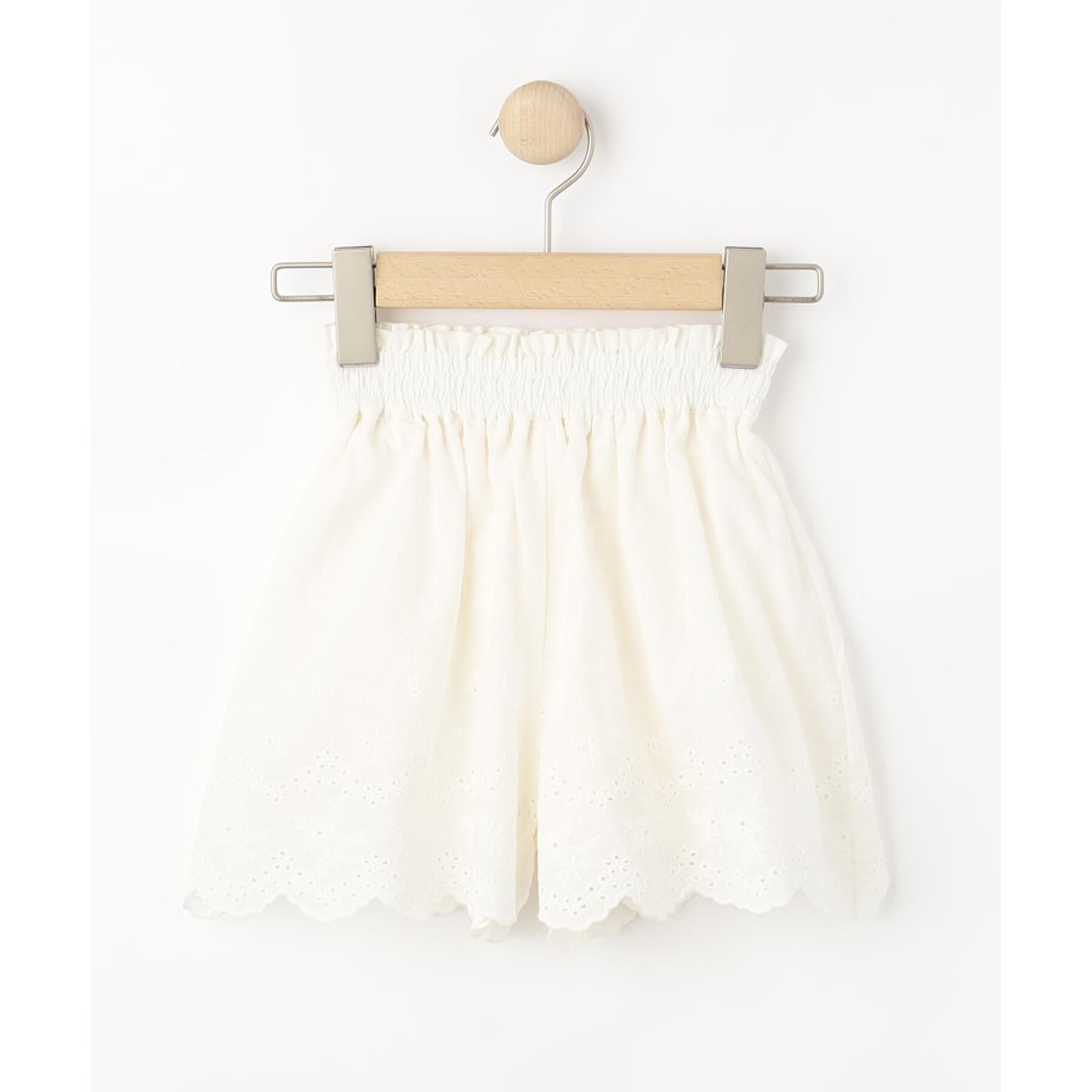 SHOO･LA･RUE「【100-150cm】ガーリーコーデに カットワークレースキュロット」|キュロット|