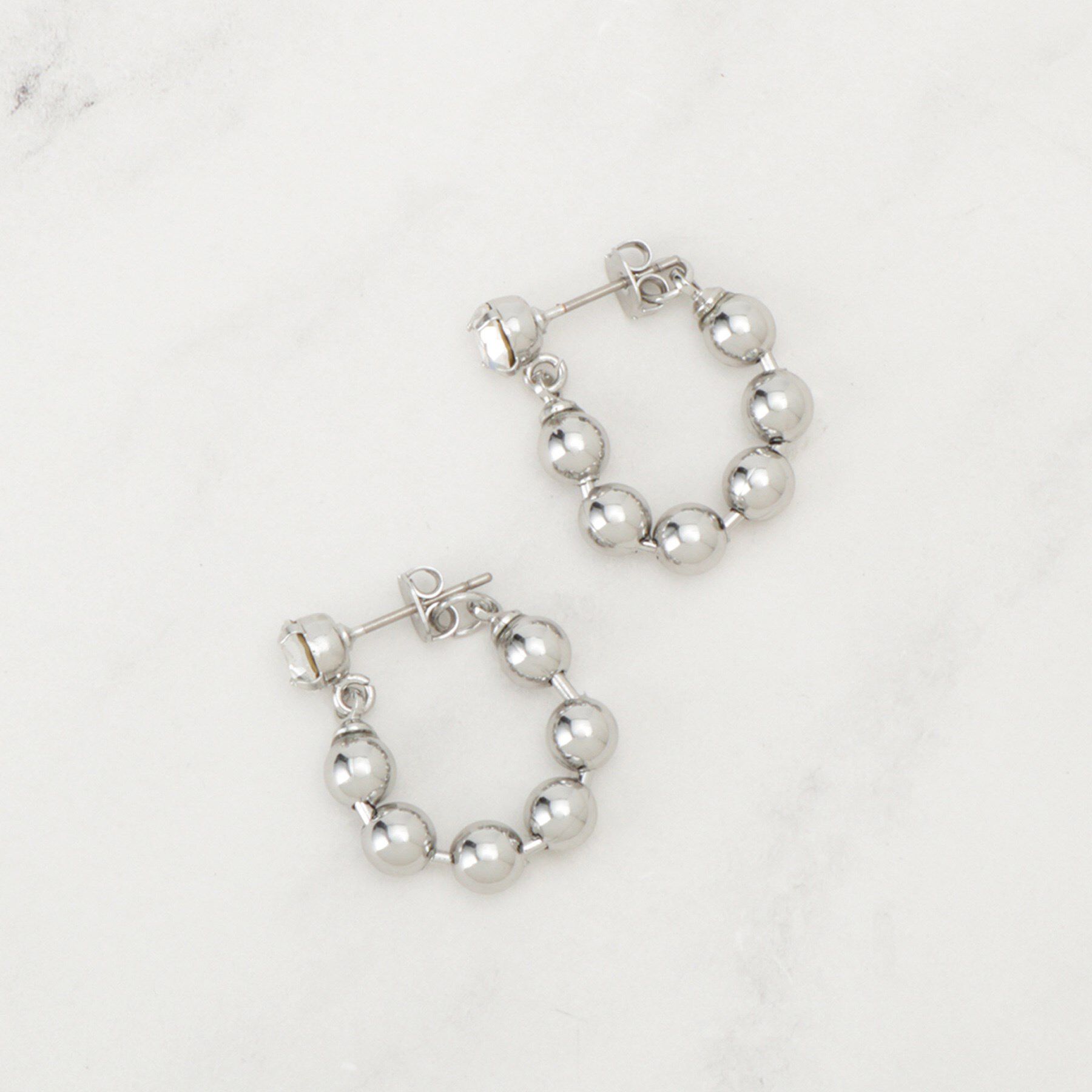 SHOO･LA･RUE「【チタンポスト】ボールチェーンピアス」|ピアス|