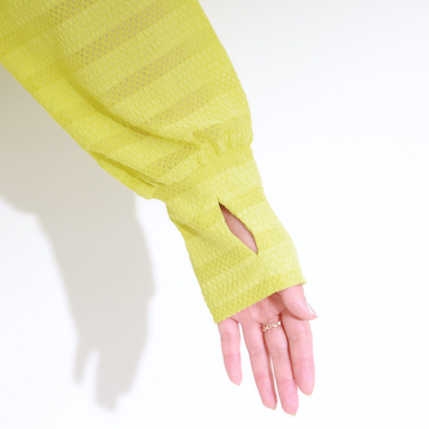 SHOO･LA･RUE「【UV/水陸両用】手の甲まで隠れる レースボーダー ラッシュガードパーカ」|カーディガン|