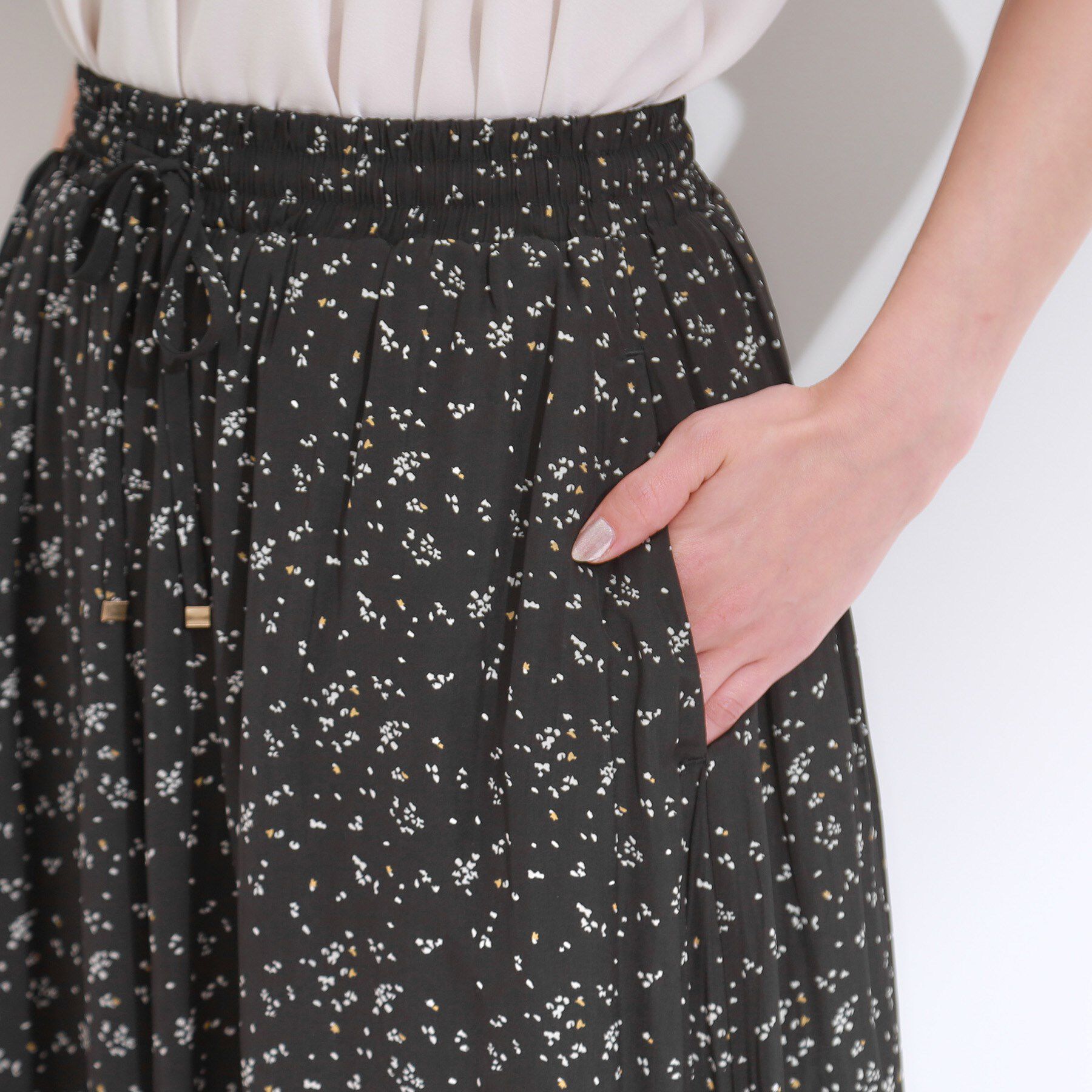 SHOO･LA･RUE「【S-LL/裏地ひんやり】スカート見えで上品に マットサテンスカーチョ」|その他|