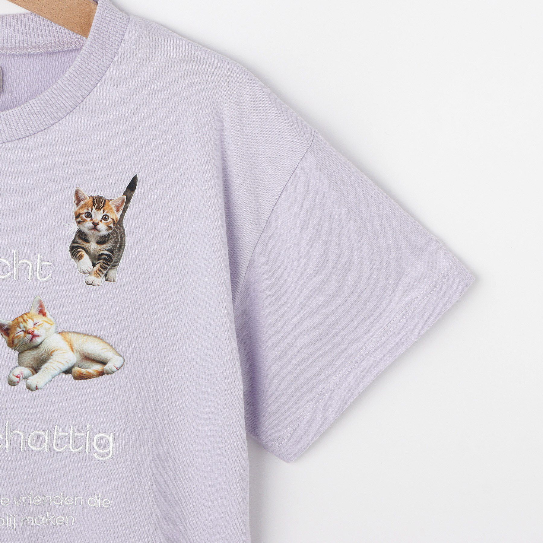 SHOO･LA･RUE「【100-150cm】刺繍ロゴ転写プリントGIRLSTシャツ」|Tシャツ・カットソー|