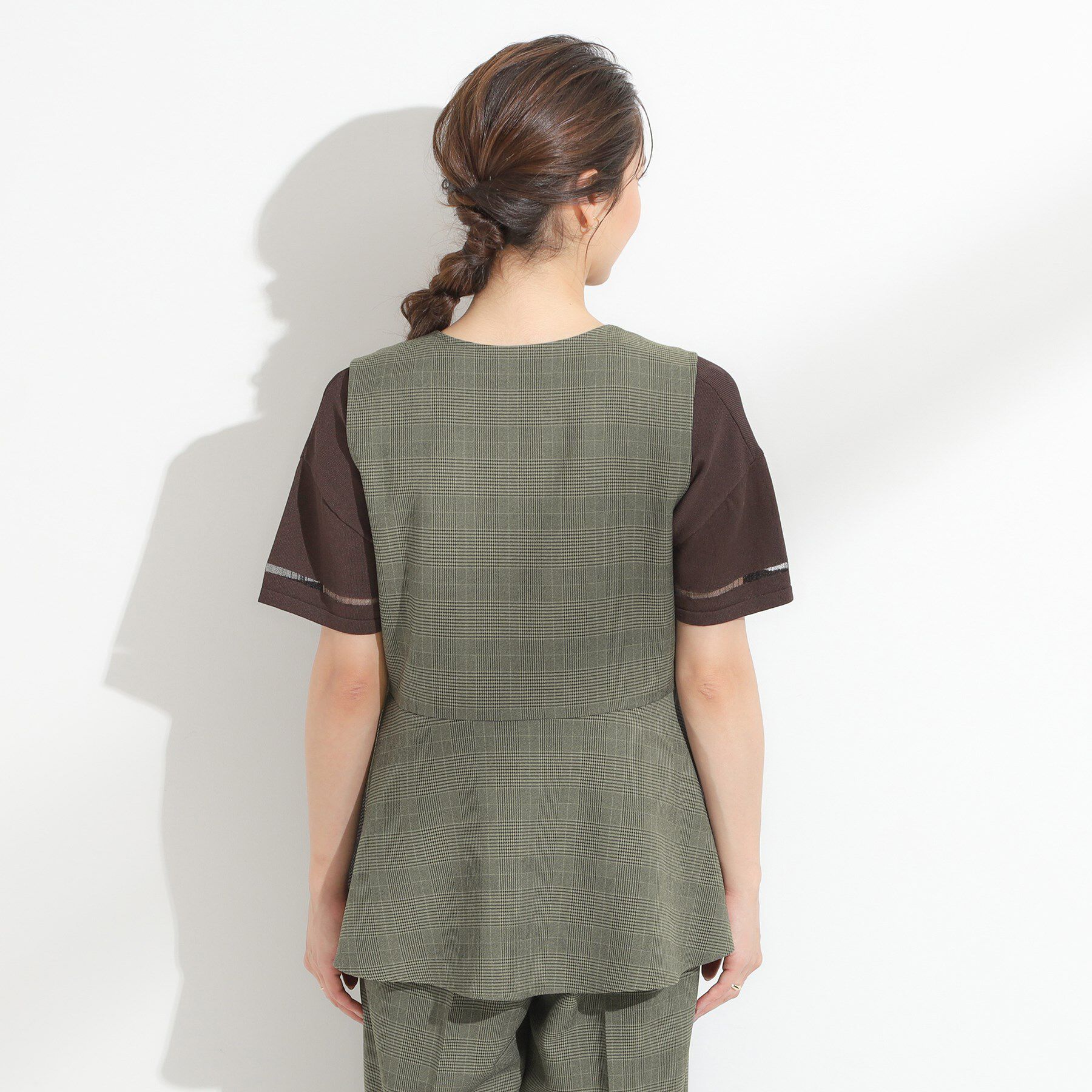 SHOO･LA･RUE「【S-LL/セットアップ可/洗濯後しわになりにくい】ペプラムジレ」|ベスト・ジレ|