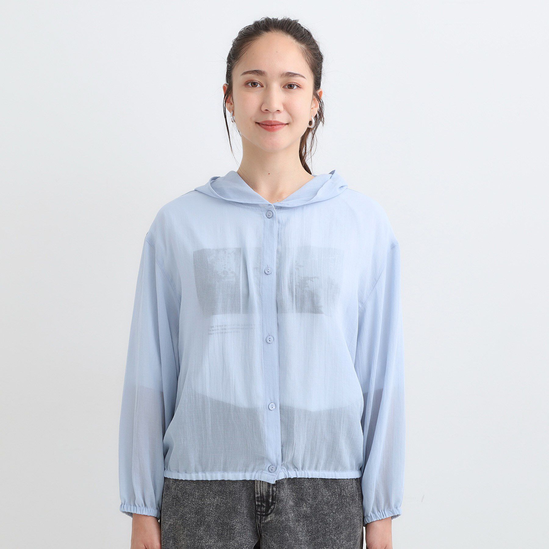 SHOO･LA･RUE「【S-LL】大人の抜け感 シアーボイルフーディパーカ」|パーカー|