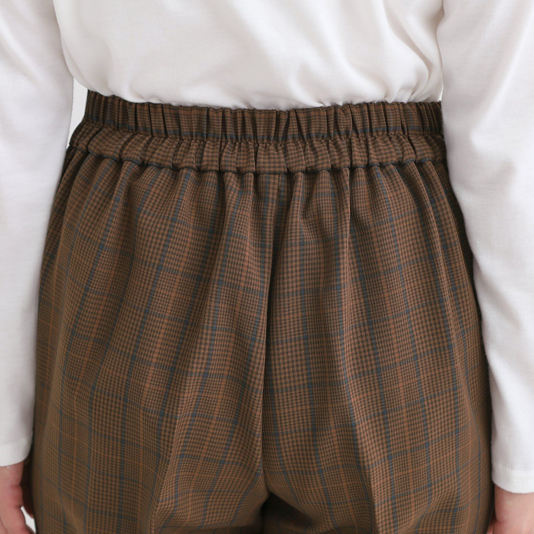 SHOO･LA･RUE「【S-LL/チェック柄アソート】脚のラインをきれいに見せる タックテーパードパンツ」|その他|