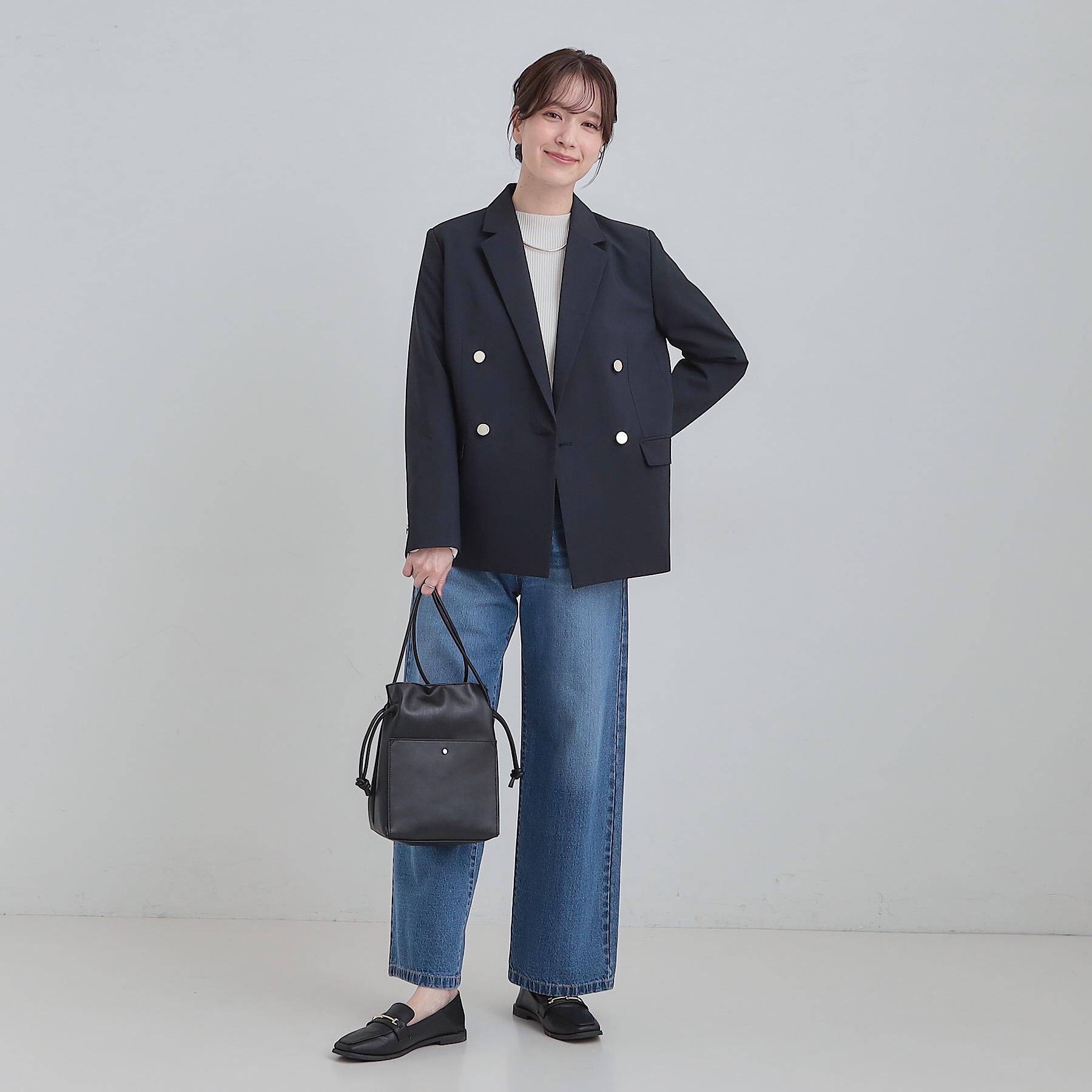 SHOO･LA･RUE「【S-LL】脚のラインを拾いにくい デニムワイドパンツ」|デニム|