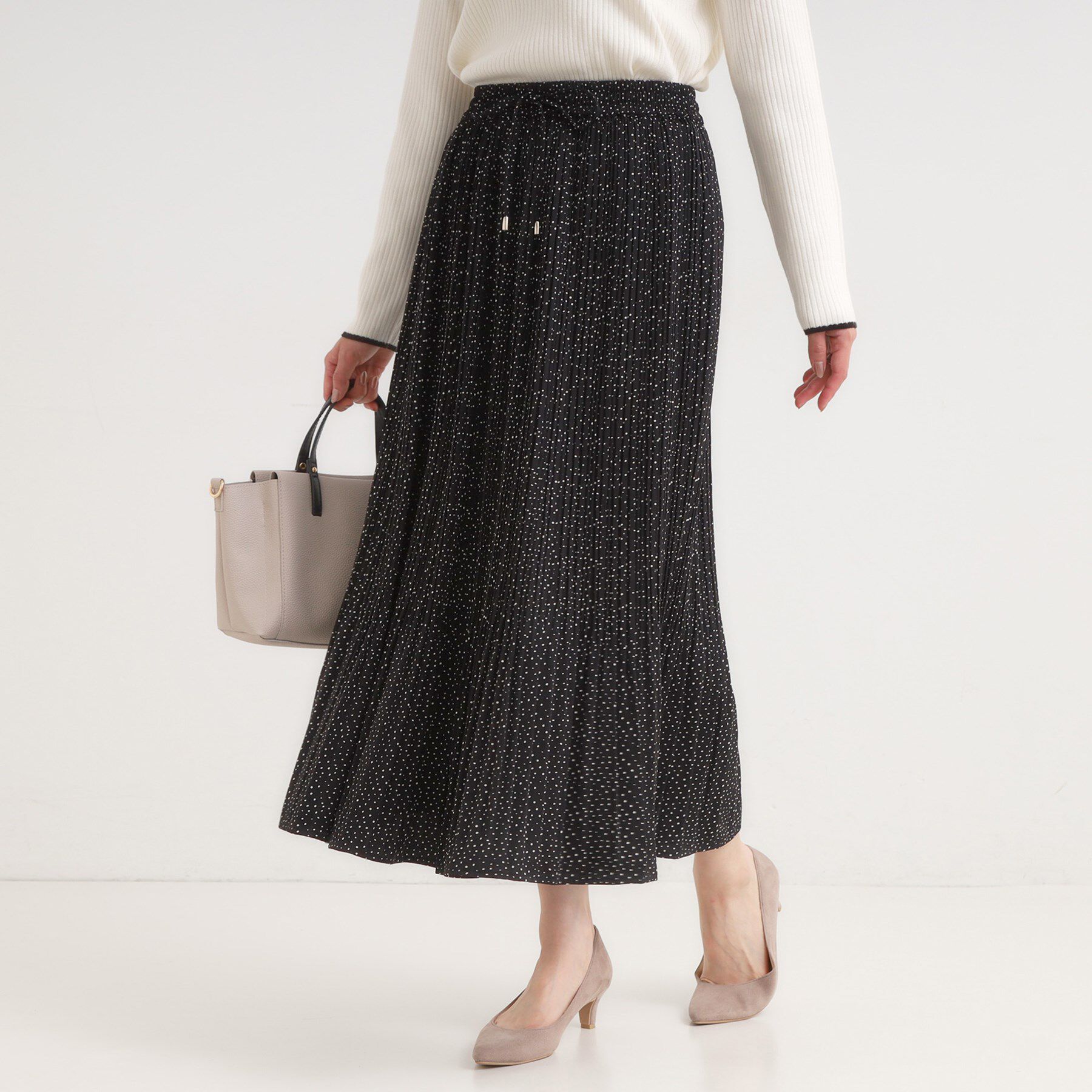 SHOO･LA･RUE「【セットアップ可】大人上品な アソートプリーツスカート」|スカート|ブラック(619)