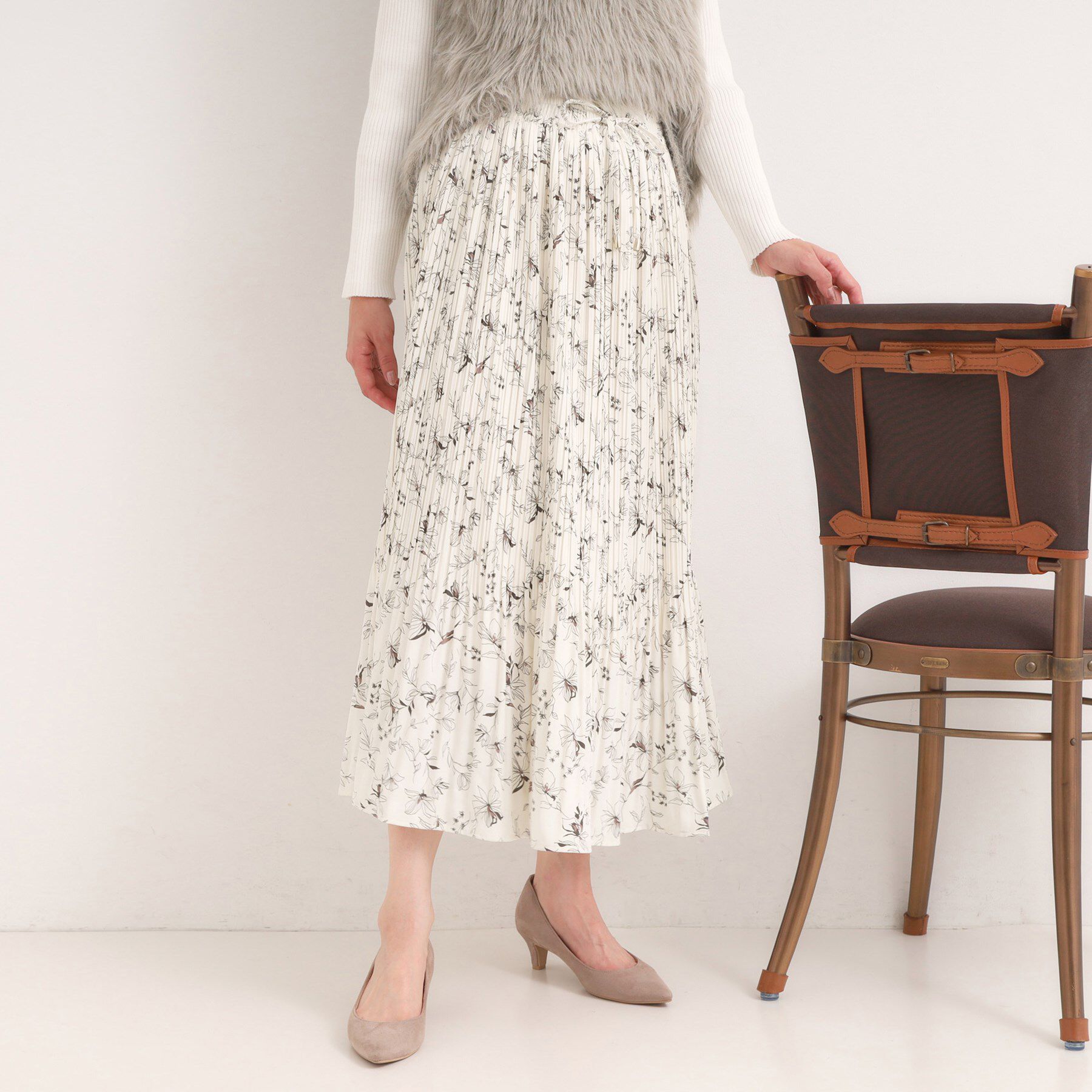 SHOO･LA･RUE「【セットアップ可】大人上品な アソートプリーツスカート」|スカート|アイボリー(704)