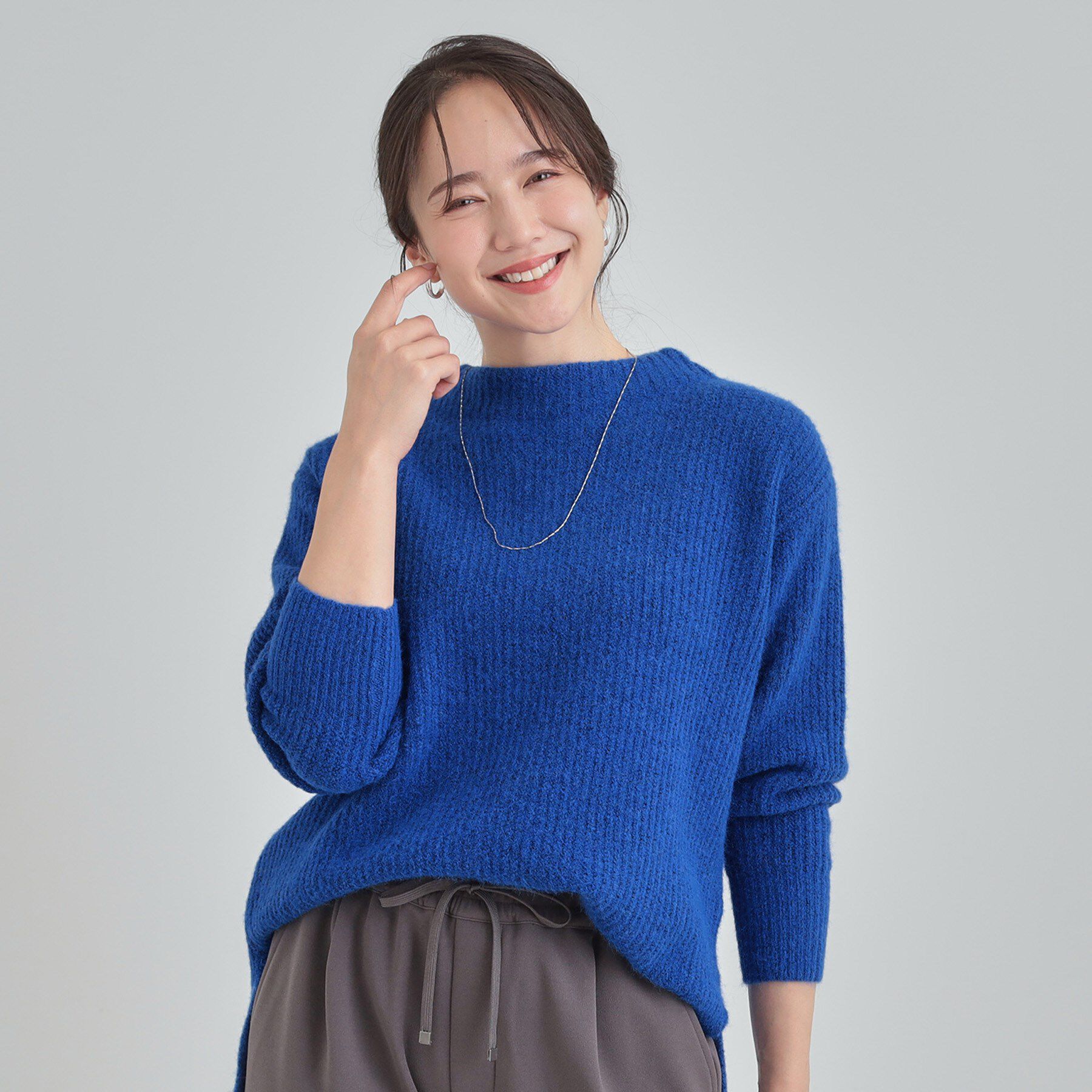 SHOO･LA･RUE「【S-LL/洗濯機可】ふわふわが魅力 ハイネックニットプルオーバー」|ニット・セーター|