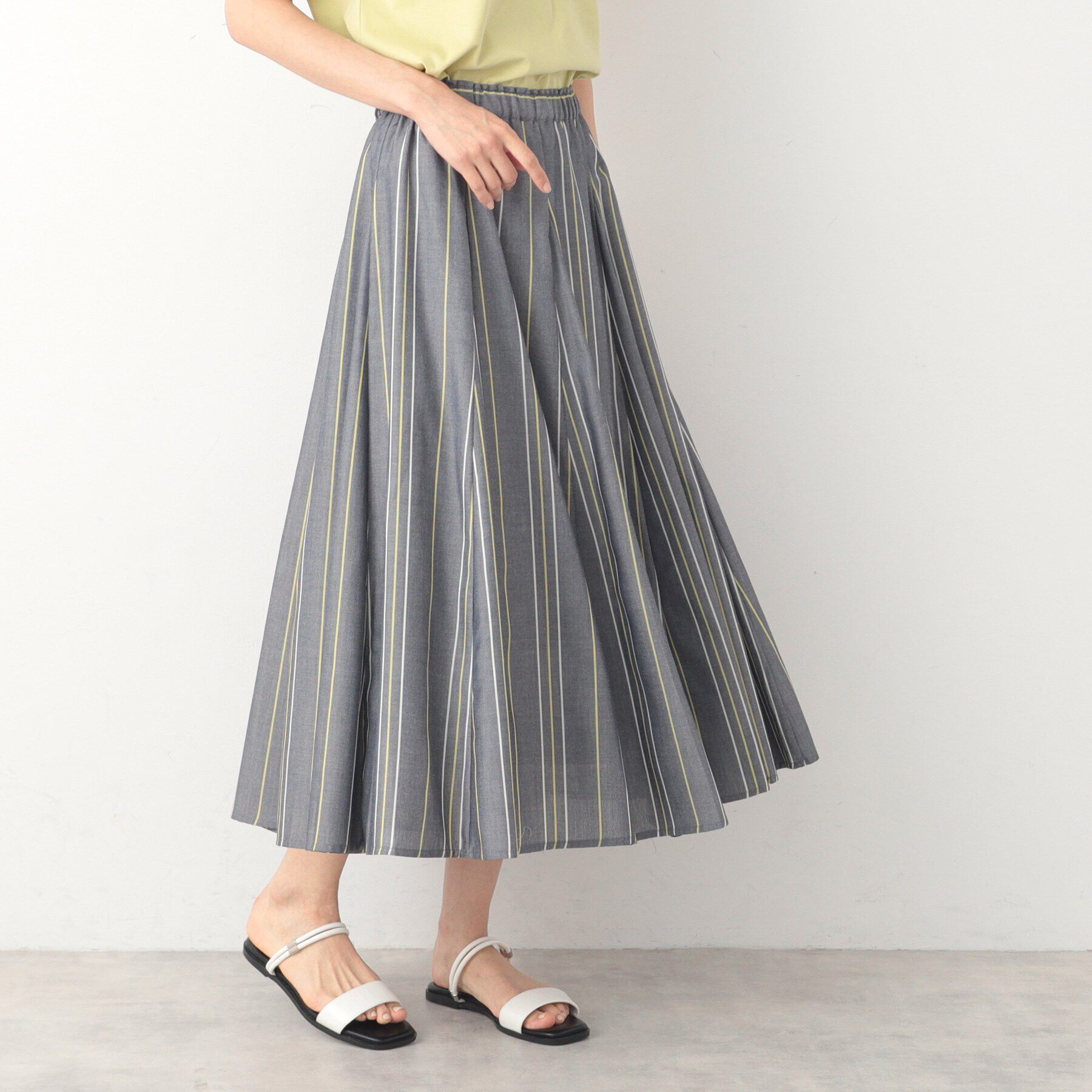 Dessin「【洗える・ウエストゴム】映えチェック/ストライプスカート（XS～L）」|スカート|