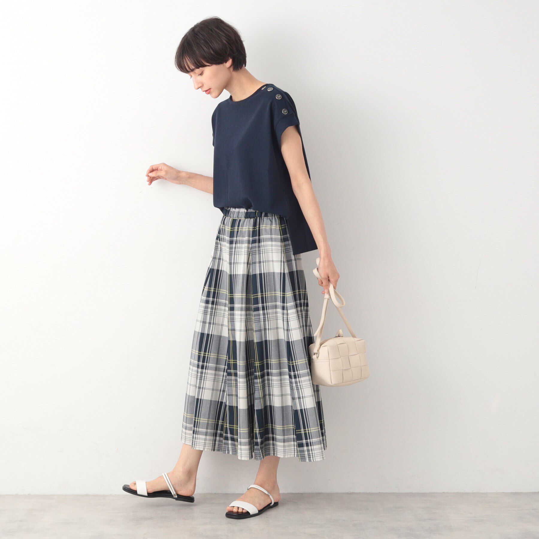 Dessin「【洗える・ウエストゴム】映えチェック/ストライプスカート（XS～L）」|スカート|