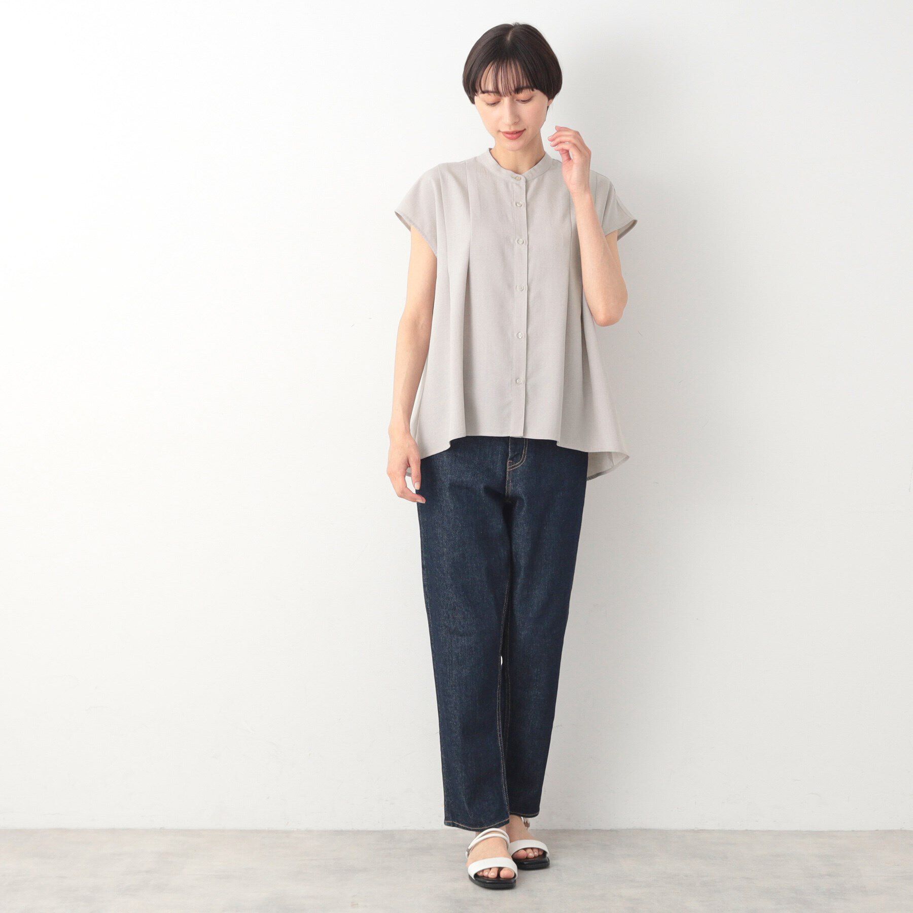 Dessin「【洗える】テントラインフレンチスリーブブラウス（XS～L）」|シャツ・ブラウス|