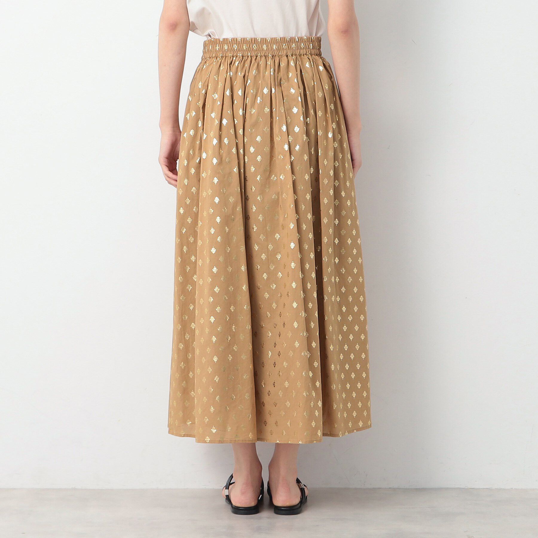 Dessin「【洗える】箔プリントギャザースカート」|スカート|