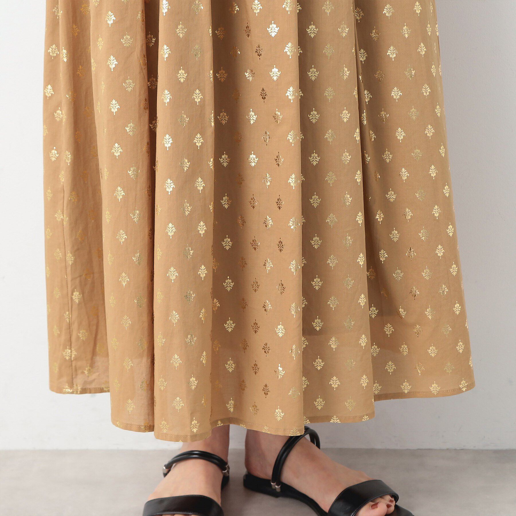 Dessin「【洗える】箔プリントギャザースカート」|スカート|