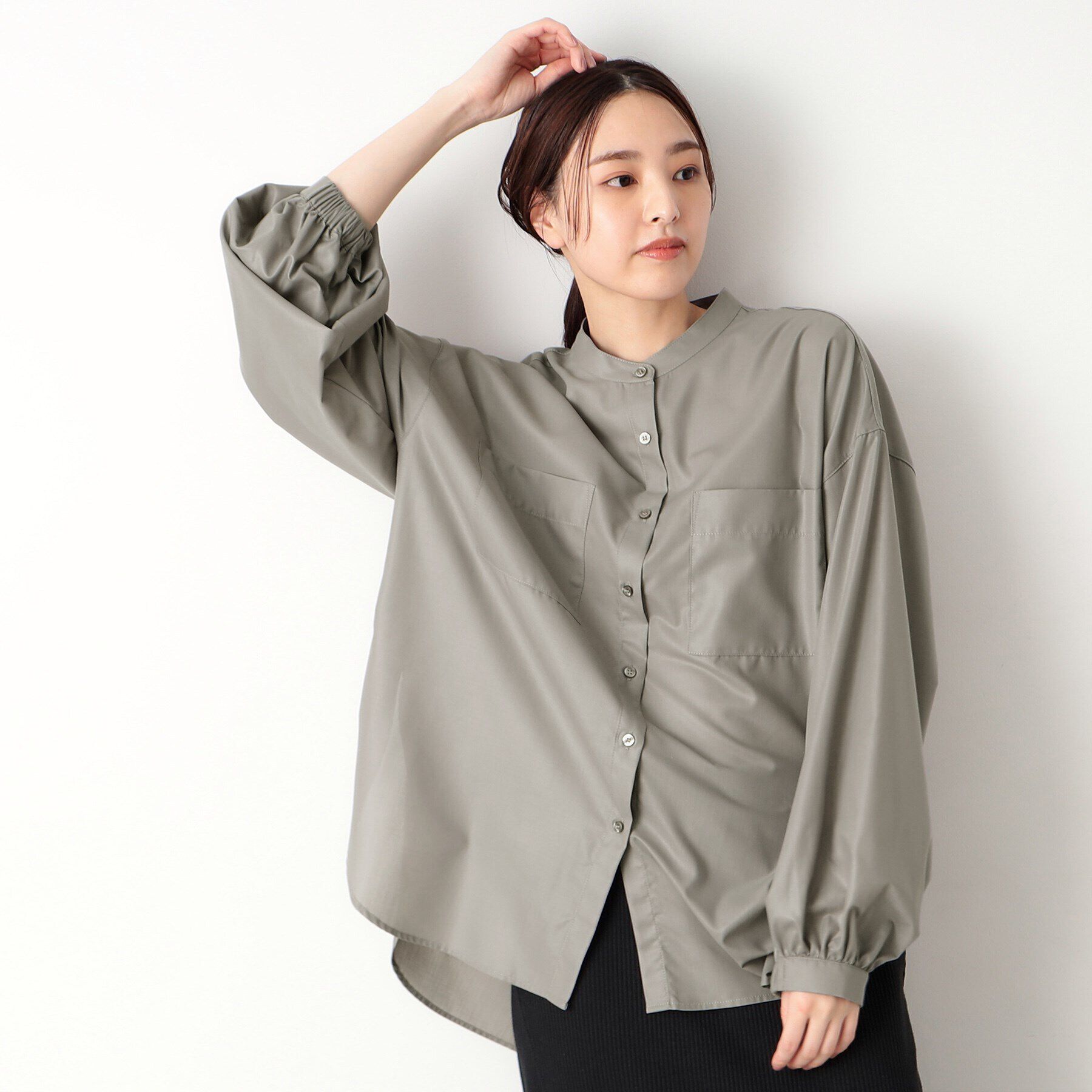 Dessin「微光沢バンドカラーシャツ」|シャツ・ブラウス|