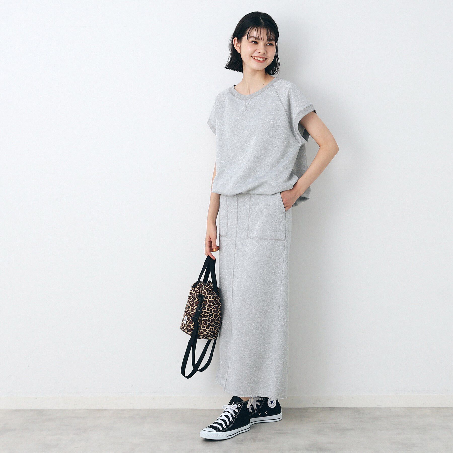 Dessin「【洗える】ラメ裏毛タイトスカート」|スカート|