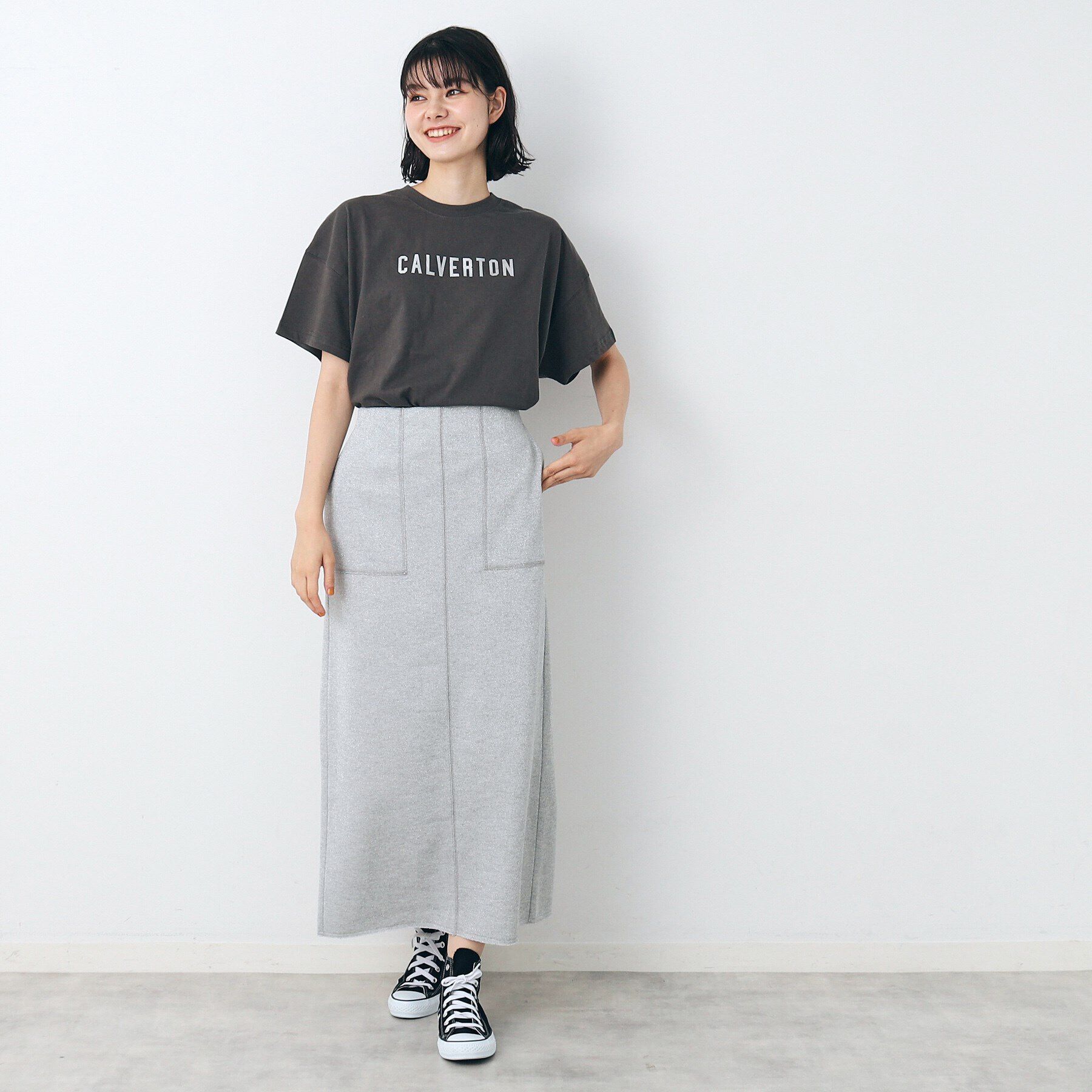 Dessin「【洗える】ラメ裏毛タイトスカート」|スカート|