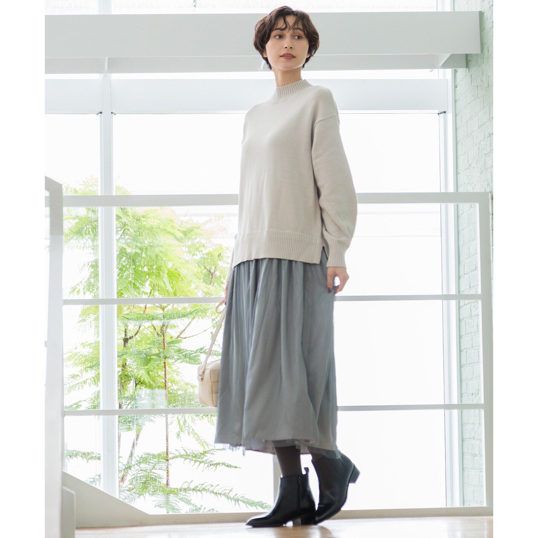 Dessin「【洗える】チュールスカートドッキングワンピース」|ワンピース|