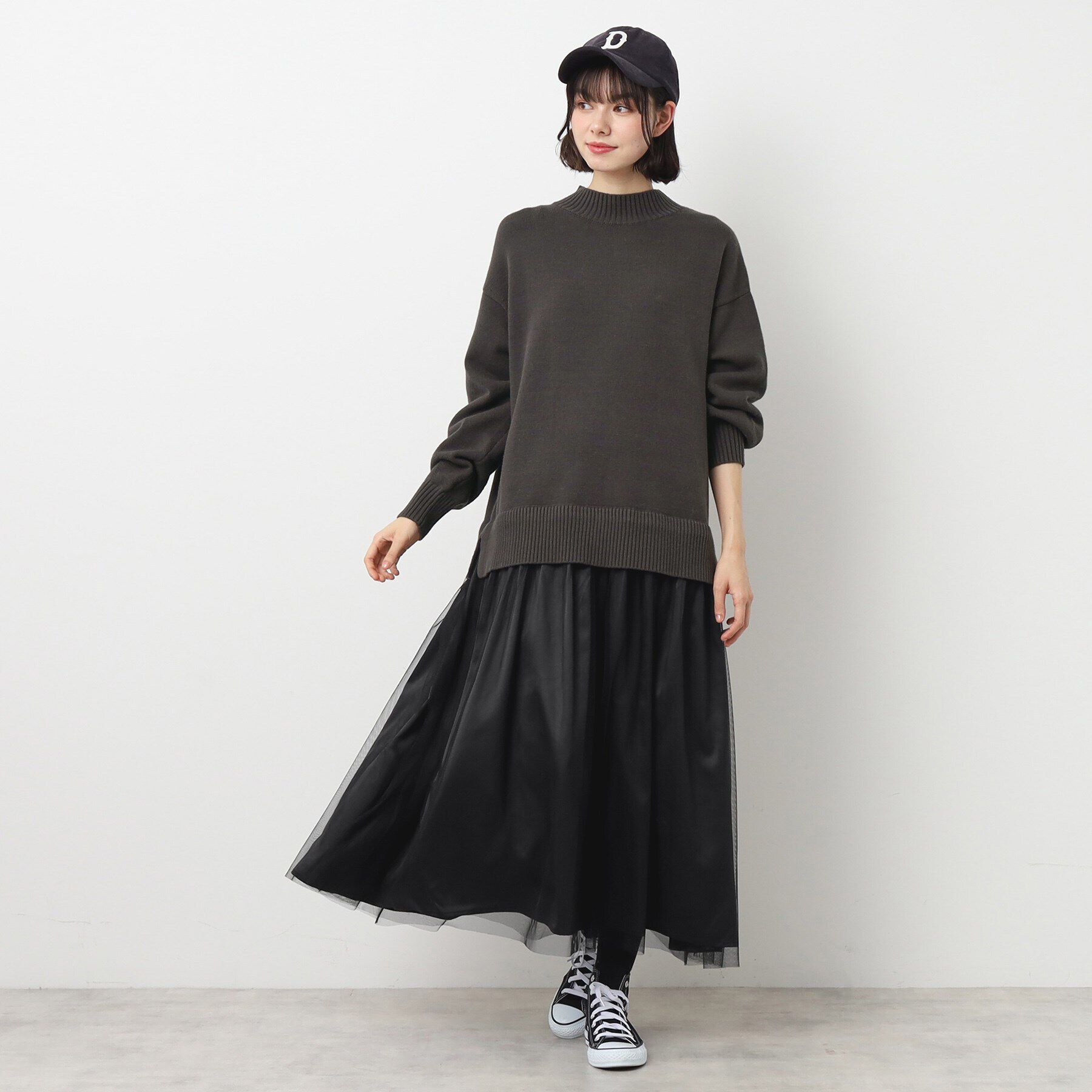 Dessin「【洗える】チュールスカートドッキングワンピース」|ワンピース|