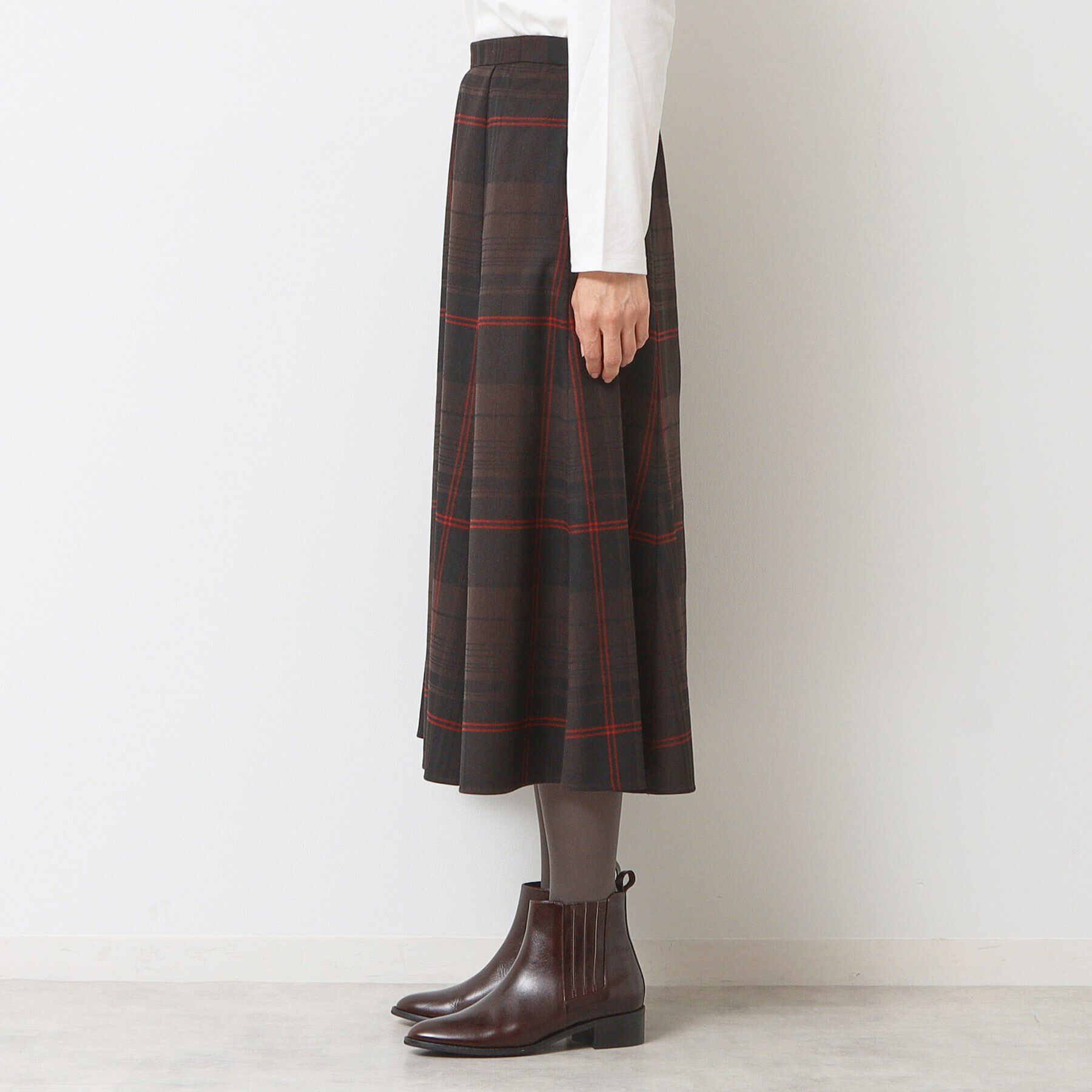 Dessin「【後ろゴム・洗える】チェック柄フレアースカート(XS～L)」|スカート|