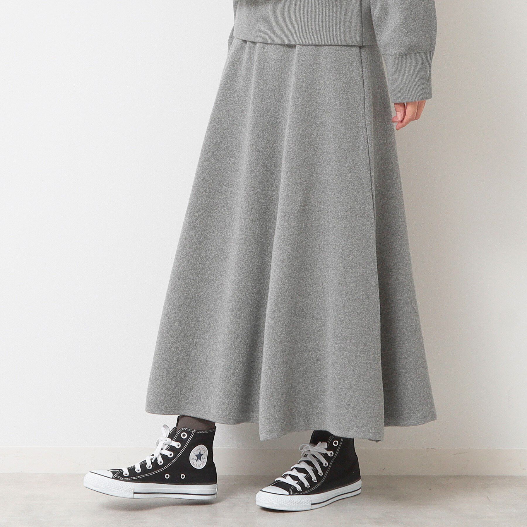 Dessin「【洗える】フレアーニットスカート(S~L)」|スカート|グレー(012)