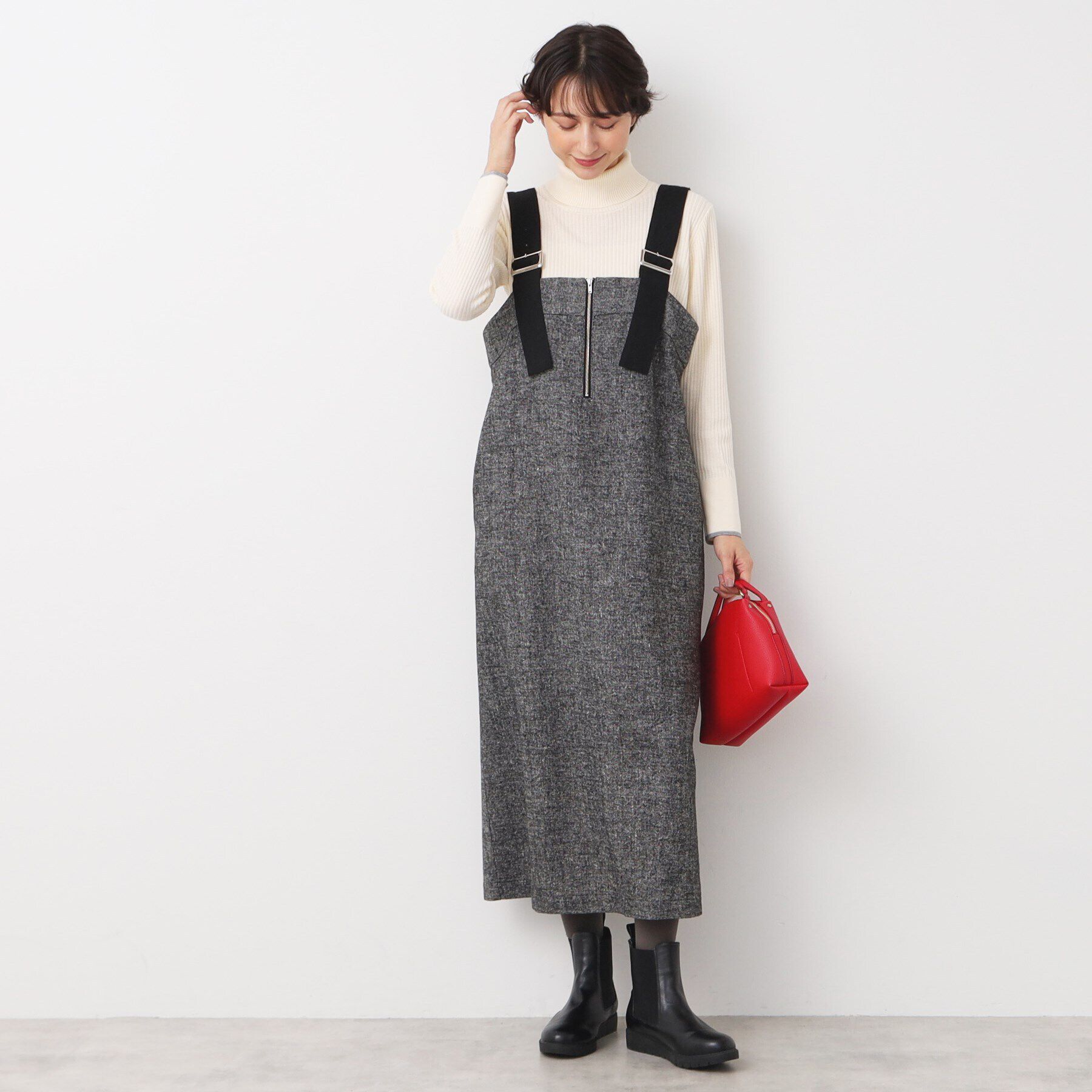 Dessin「【洗える】ツイードジャンパースカート」|ワンピース|