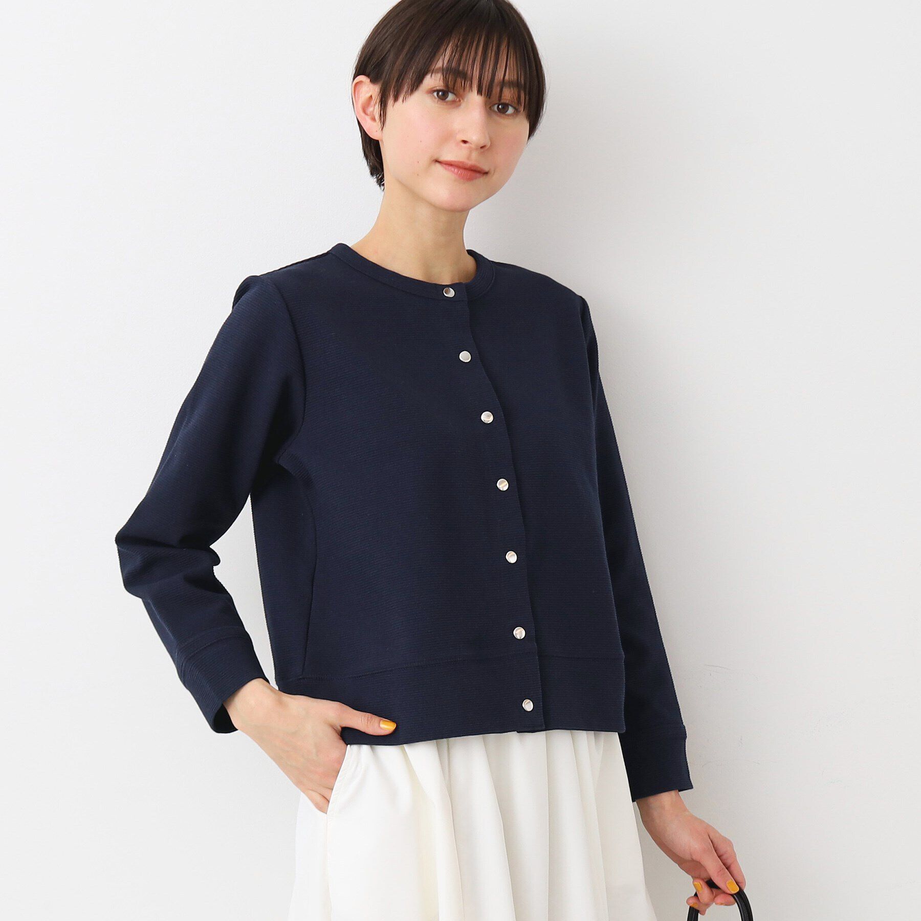 Dessin「【洗える】メタルボタンクルーネックカーディガン（S～L）」|カーディガン|ネイビー(094)