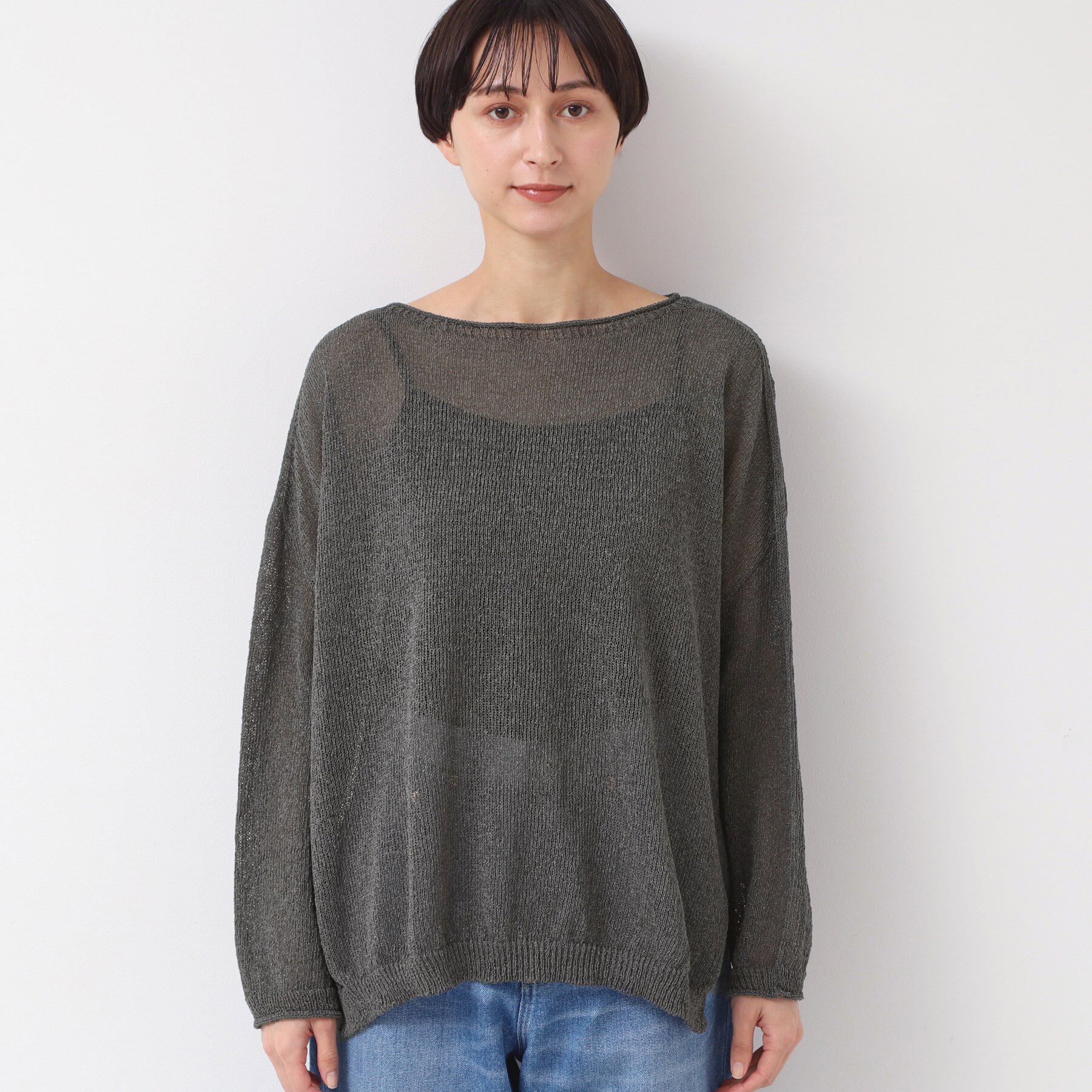 Dessin「【日本製・洗える】ニュアンスワイドプルオーバー」|ニット・セーター|