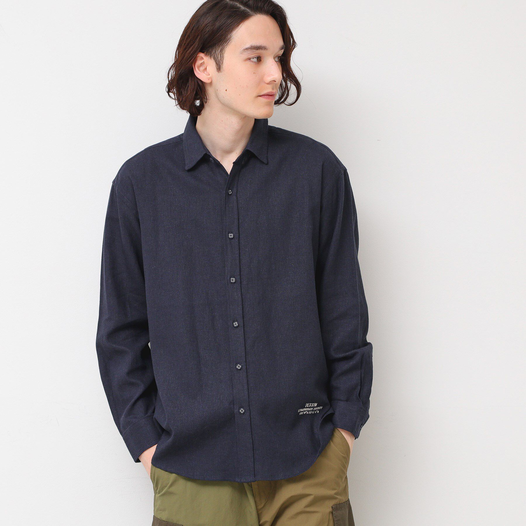 Dessin「【洗える】レギュラーシャツ」|シャツ・ブラウス|ネイビー(094)