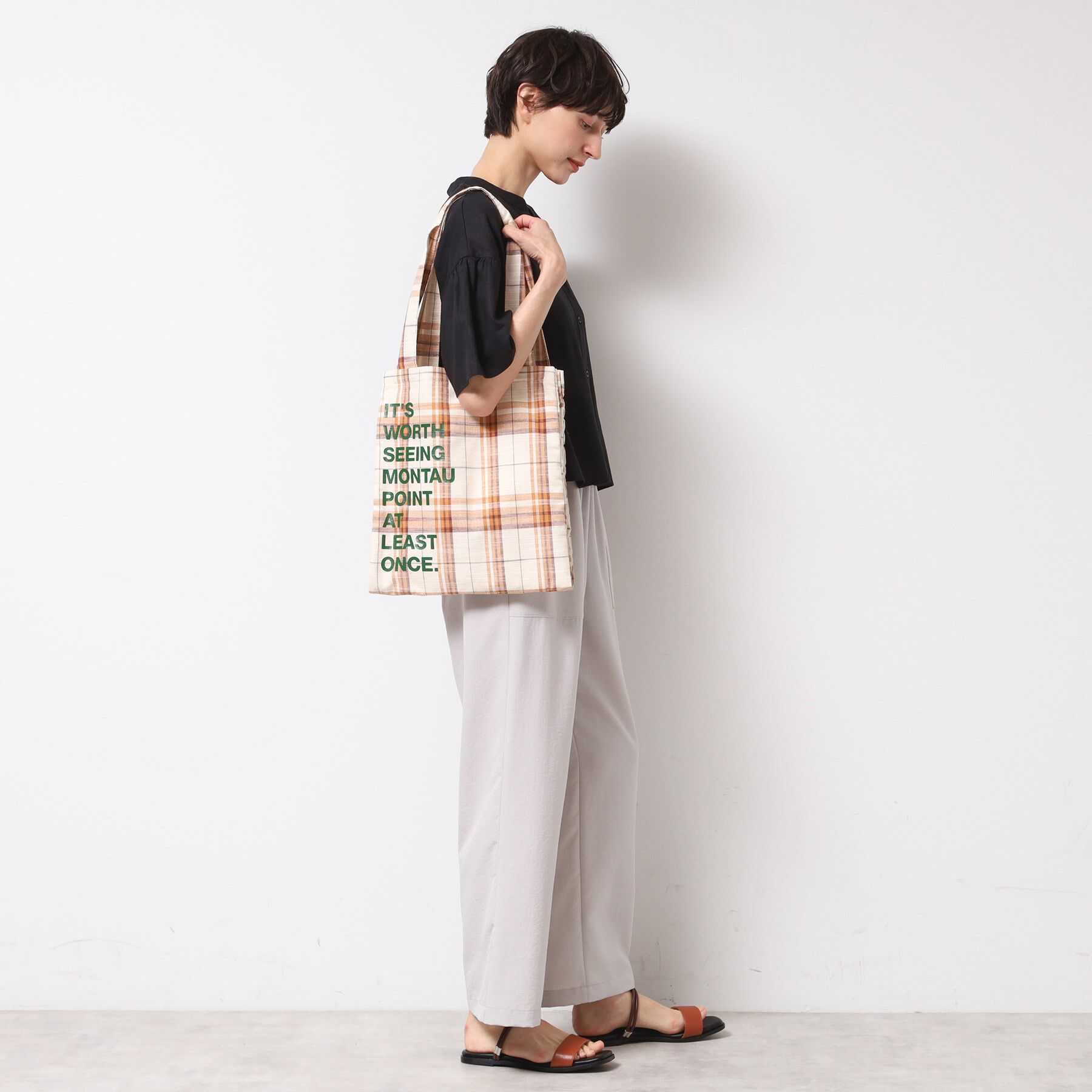 Dessin「【A4収納可・軽量】チェックトート」|トートバッグ|