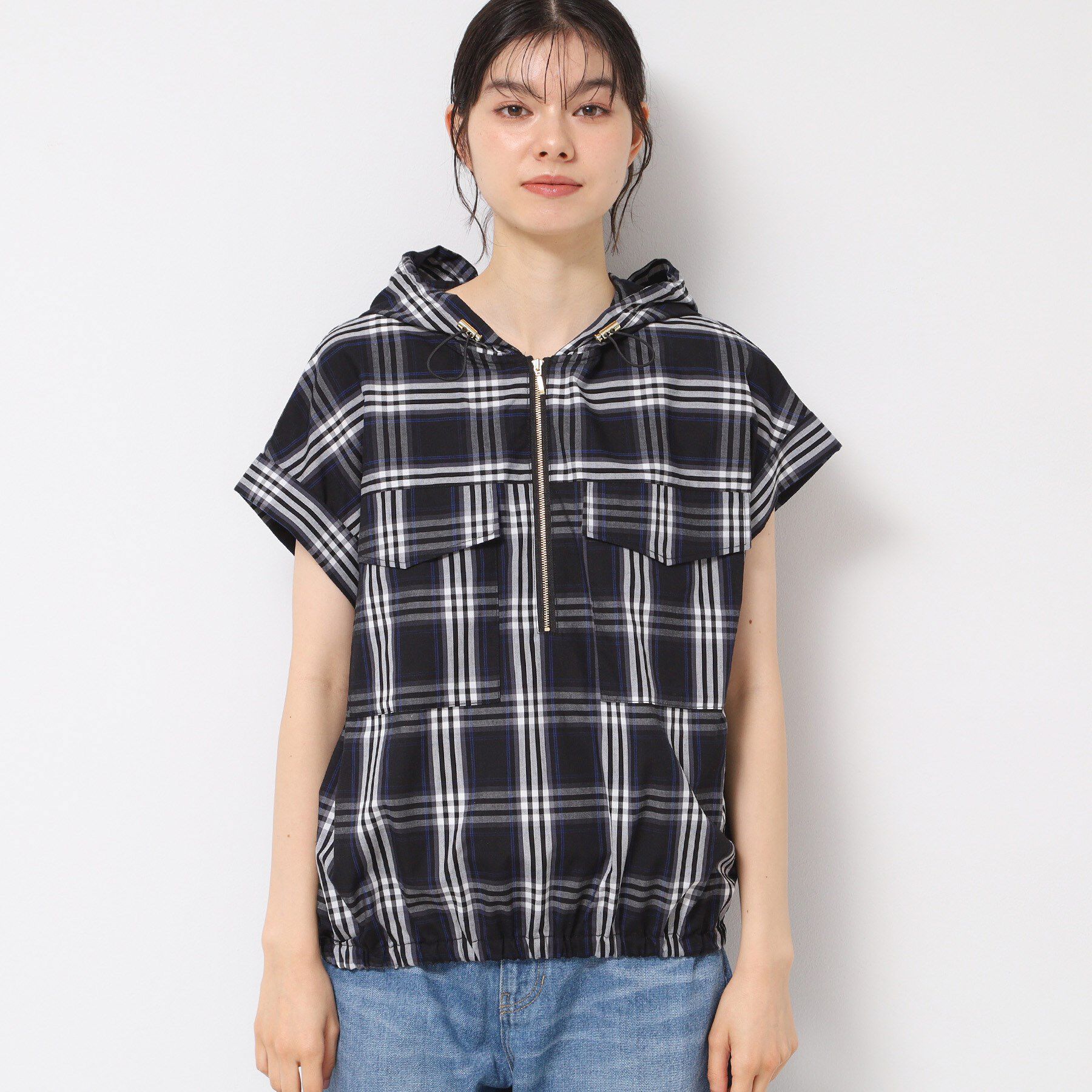 Dessin「【洗える】ハーフジップフーディーシャツ」|シャツ・ブラウス|