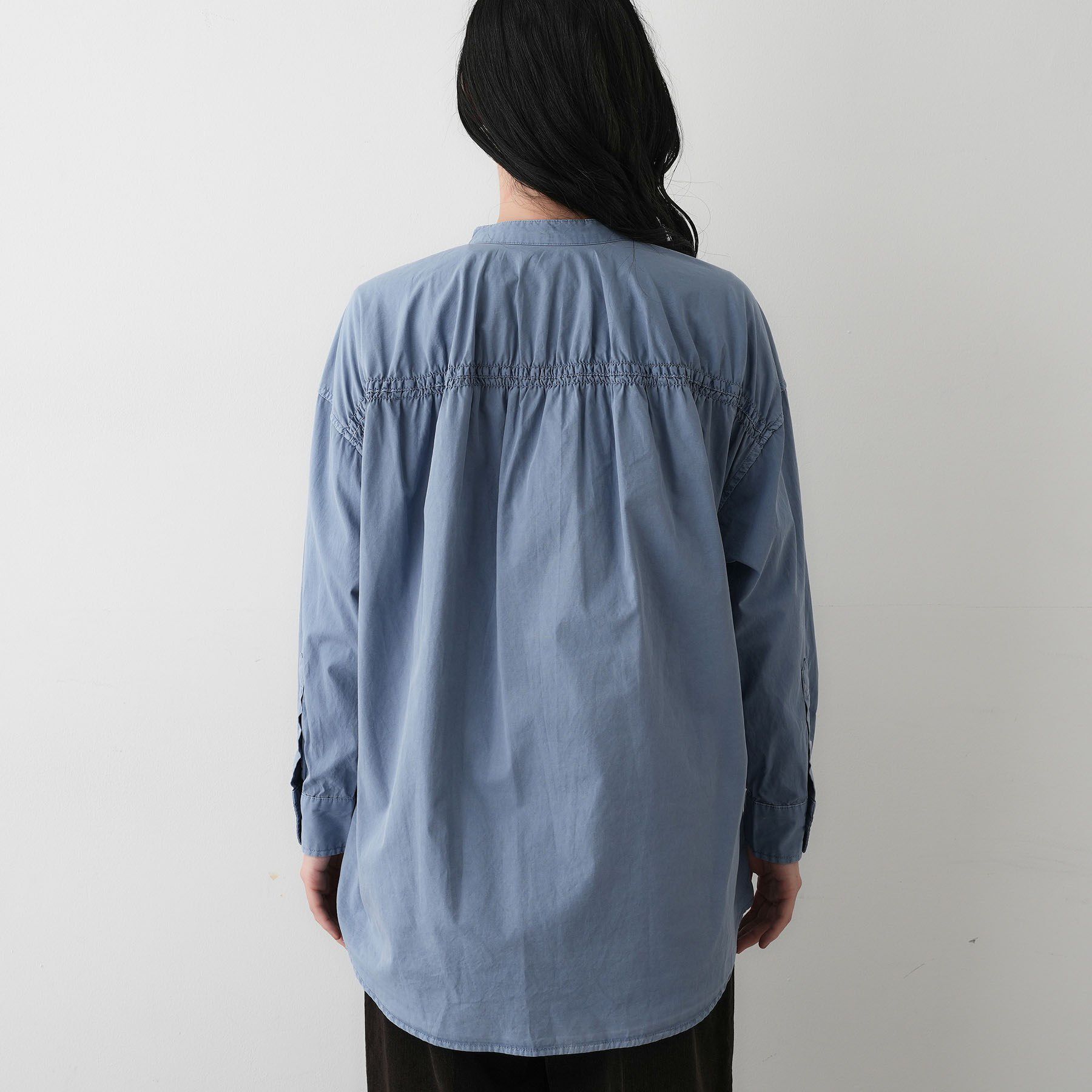 Dessin「【洗える】ピグメントバンドカラーシャツ」|シャツ・ブラウス|