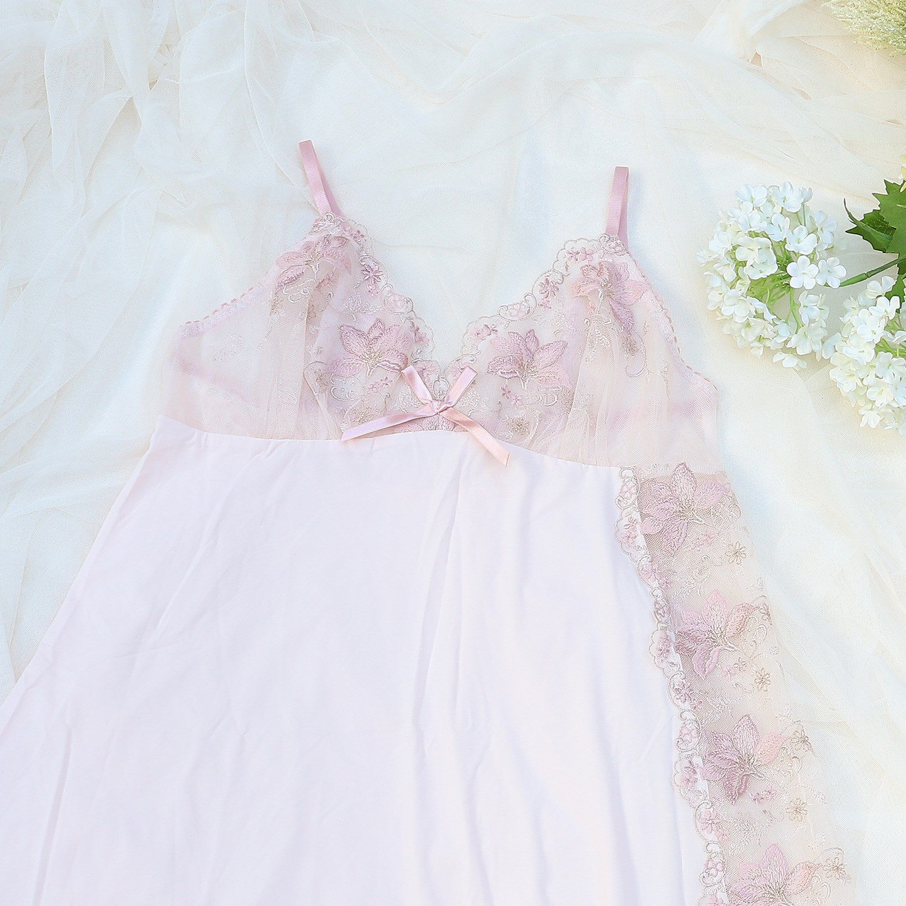 Risa Magli「フルーリ スリップ」|キャミソール|ピンク(071)