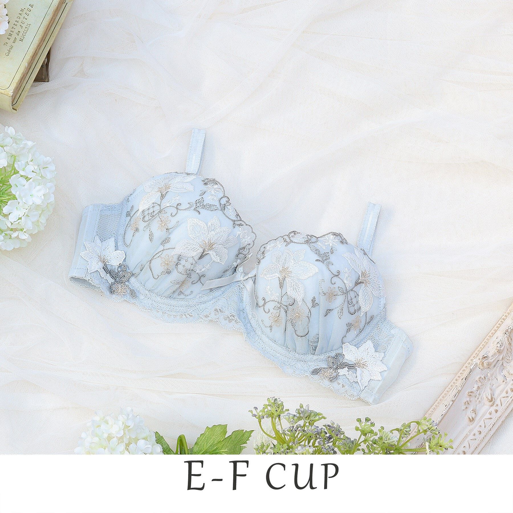 Risa Magli「フルーリ ブラジャー」|インナー|ブルー(092)