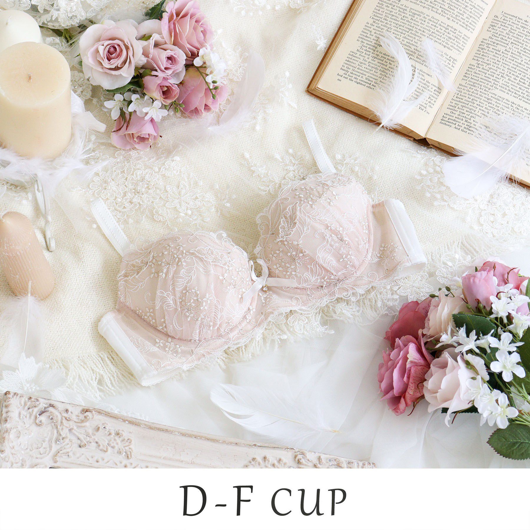 Risa Magli「ナンシー ブラジャー （D-F） ＜スウィートリッチ＞」|インナー|ホワイト(001)