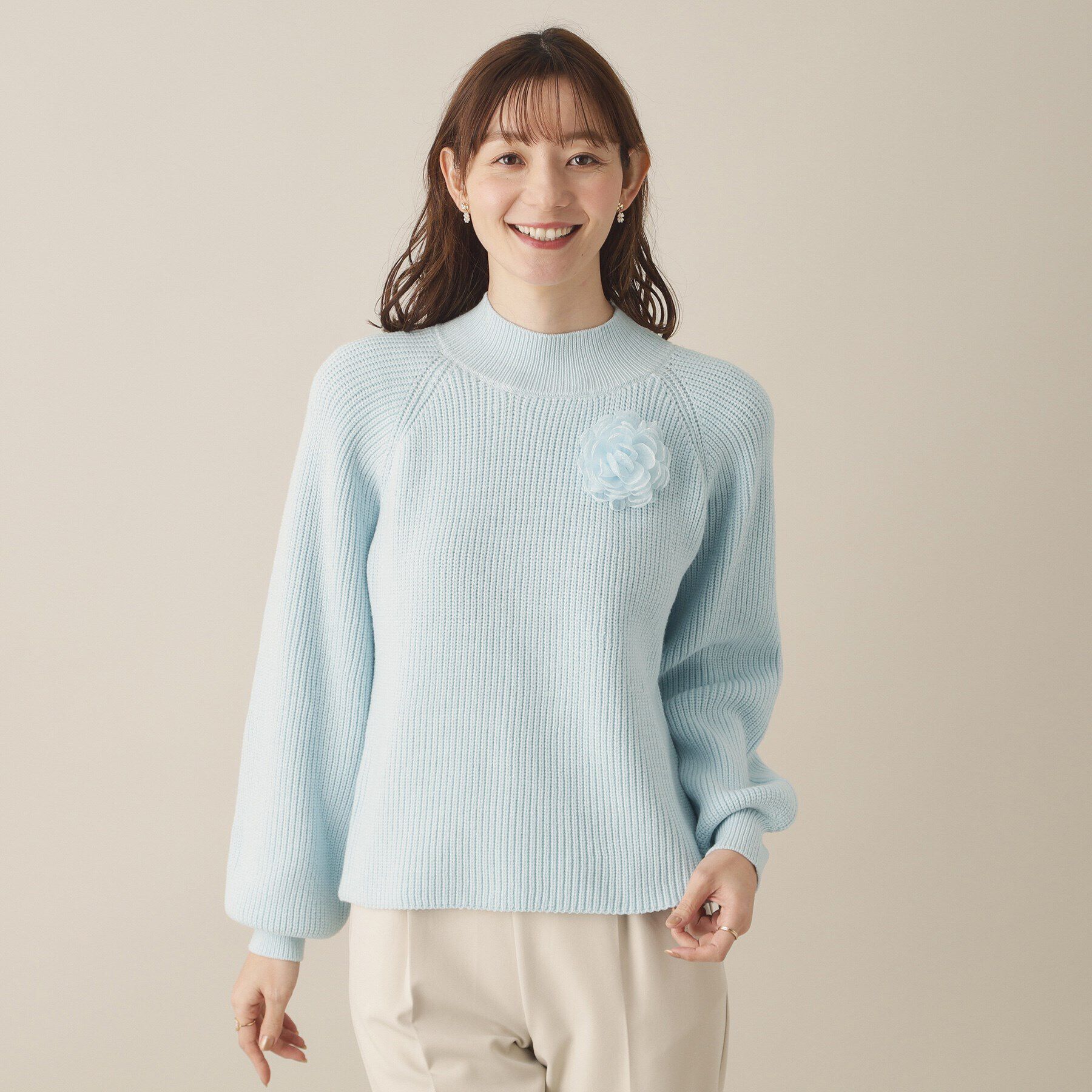 ITS&rsquo;DEMO「【手洗い可】コサージュ付きニット」|ニット・セーター|