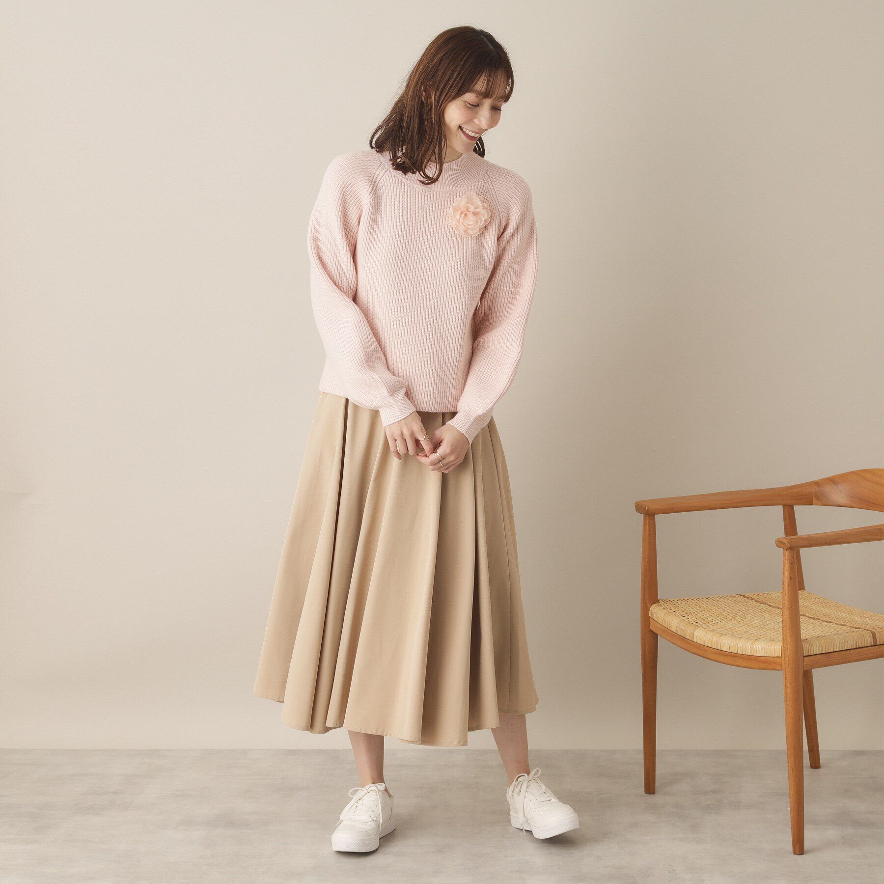 ITS&rsquo;DEMO「【手洗い可】コサージュ付きニット」|ニット・セーター|