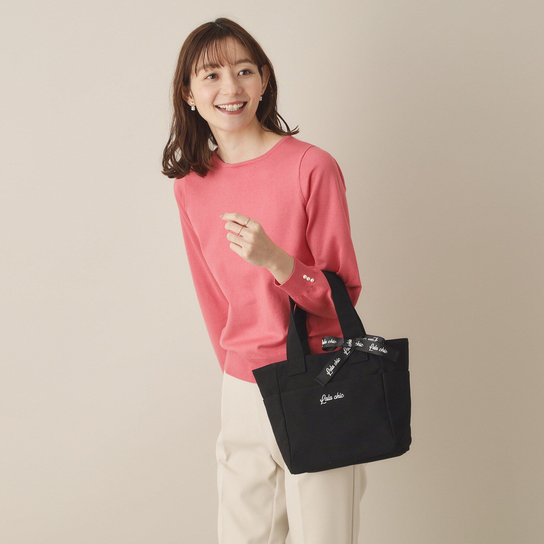 ITS&rsquo;DEMO「【7ポケット／推し活】クリアポケット付カラフルトート」|ハンドバッグ|