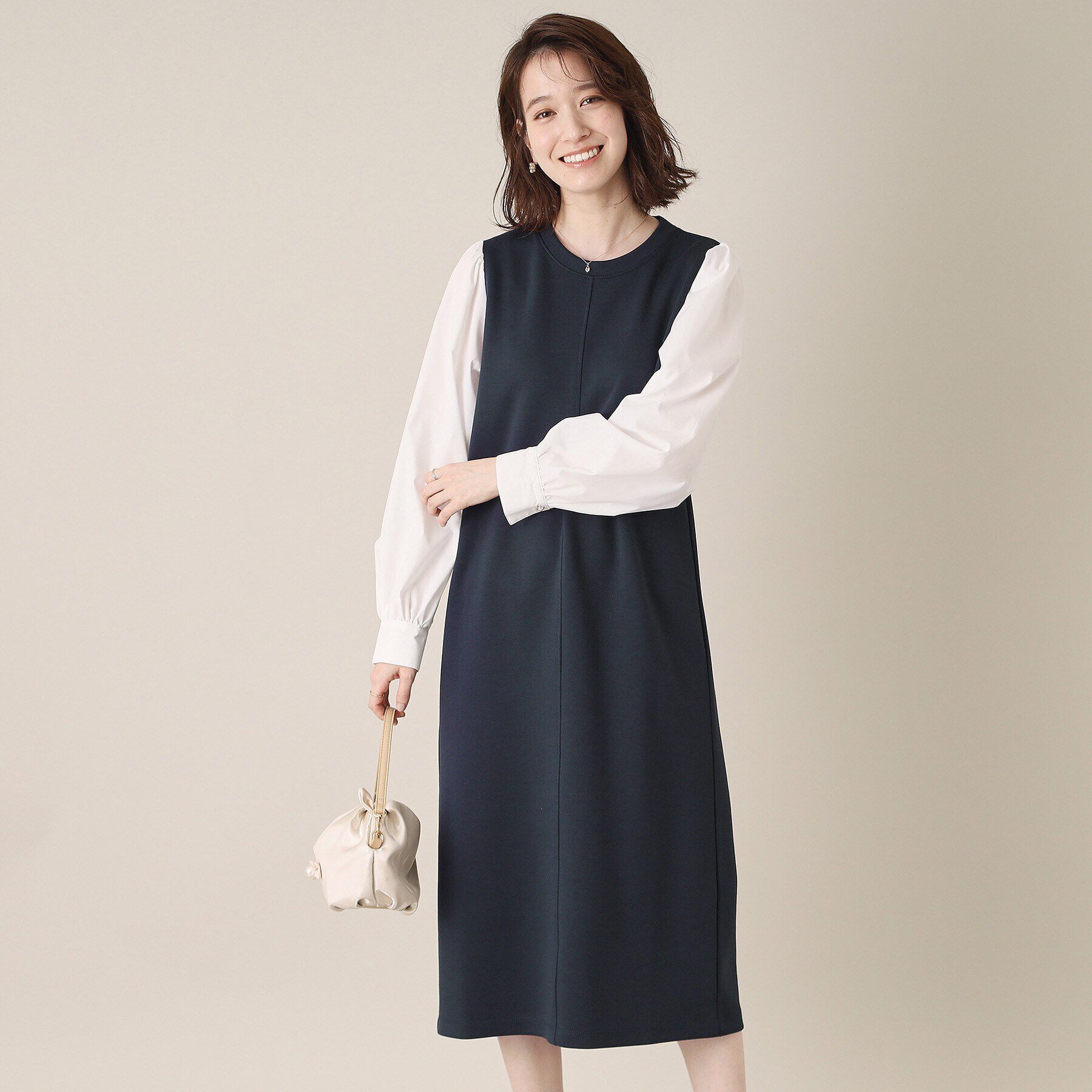 ITS&rsquo;DEMO「【手洗い可】ダンボールジャージーワンピース」|ワンピース|