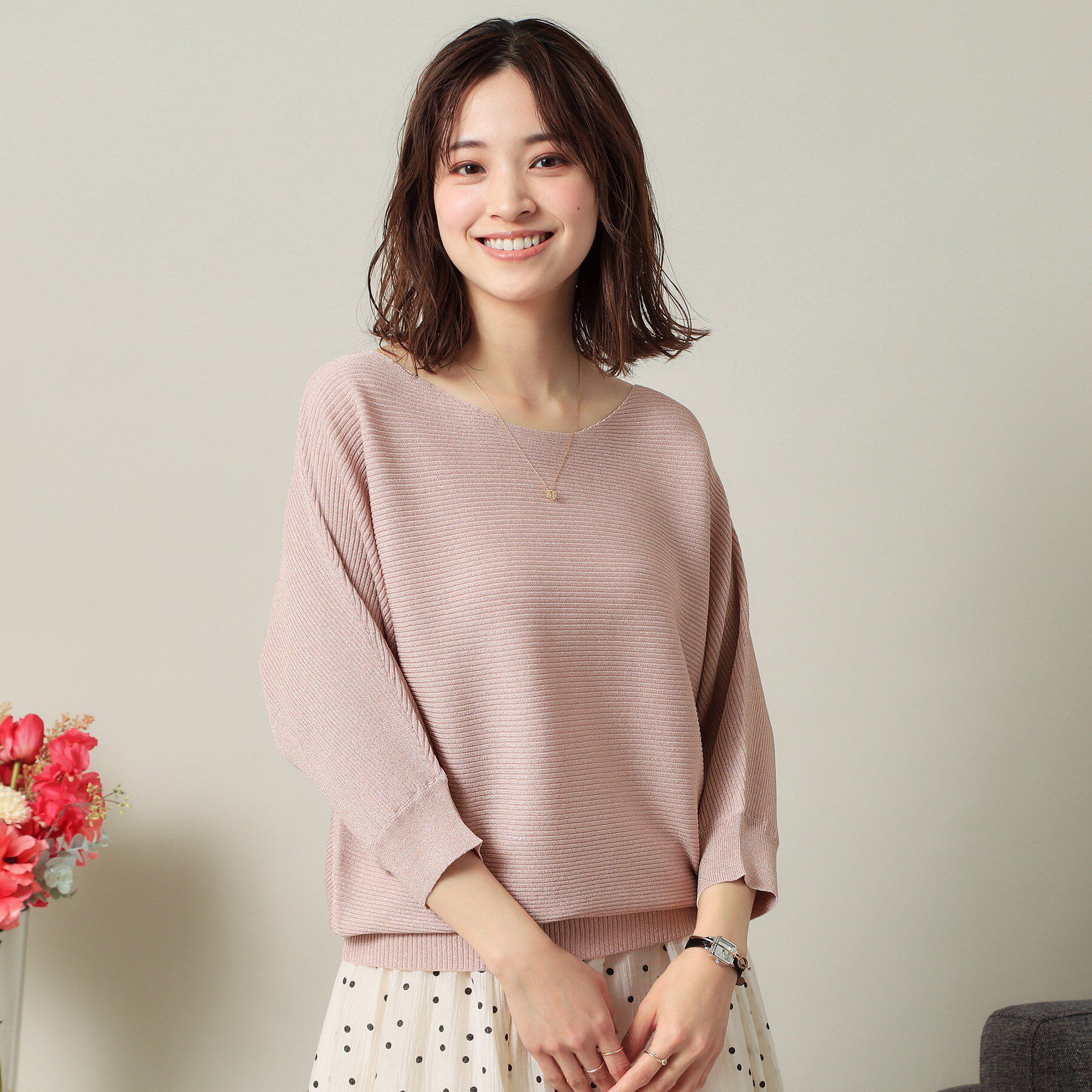 ITS&rsquo;DEMO「【UVケア／アンチピリング／洗濯機OK】ラメリブドルマンニット」|ニット・セーター|