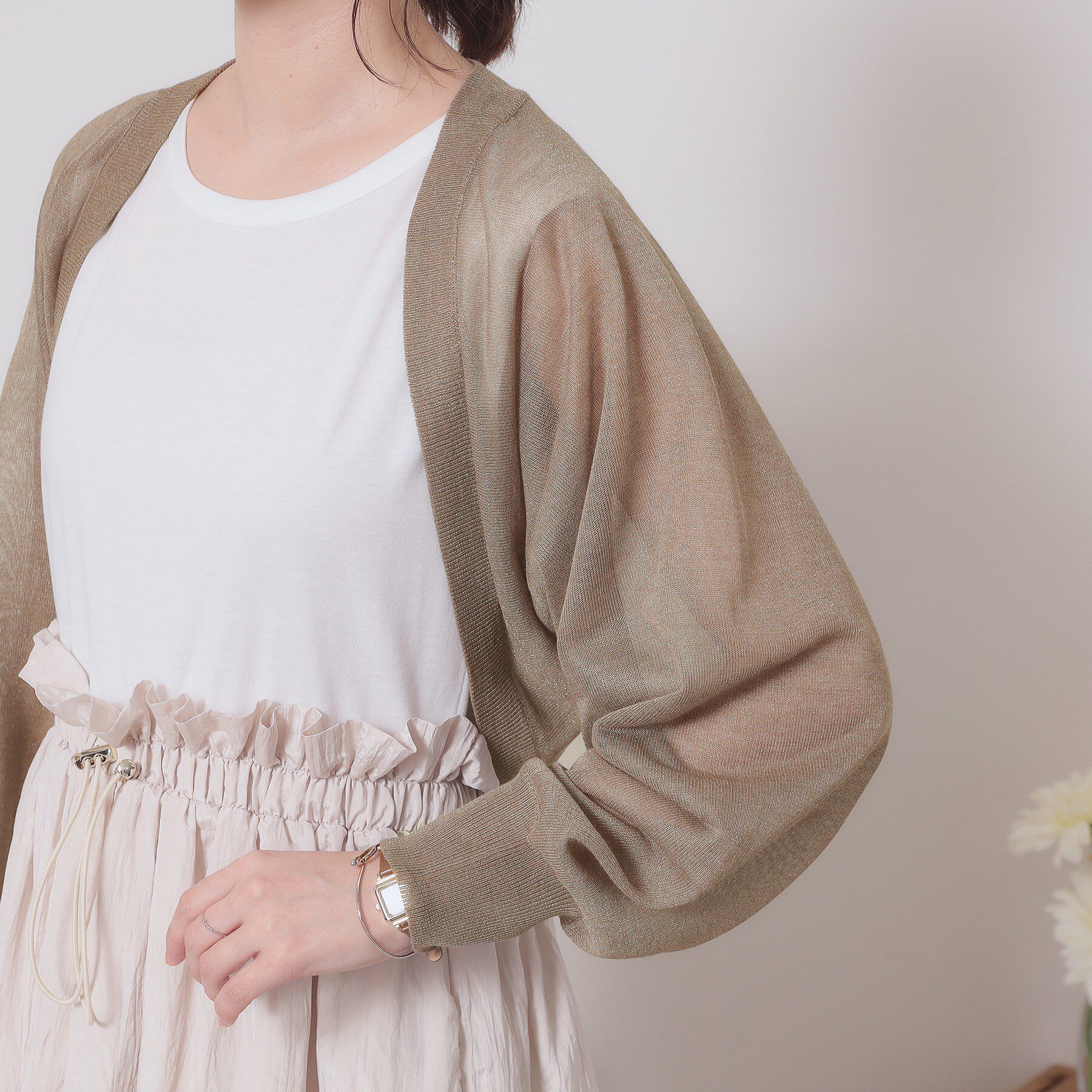 ITS&rsquo;DEMO「【定番人気／手洗い可】ラメボレロ」|カーディガン|